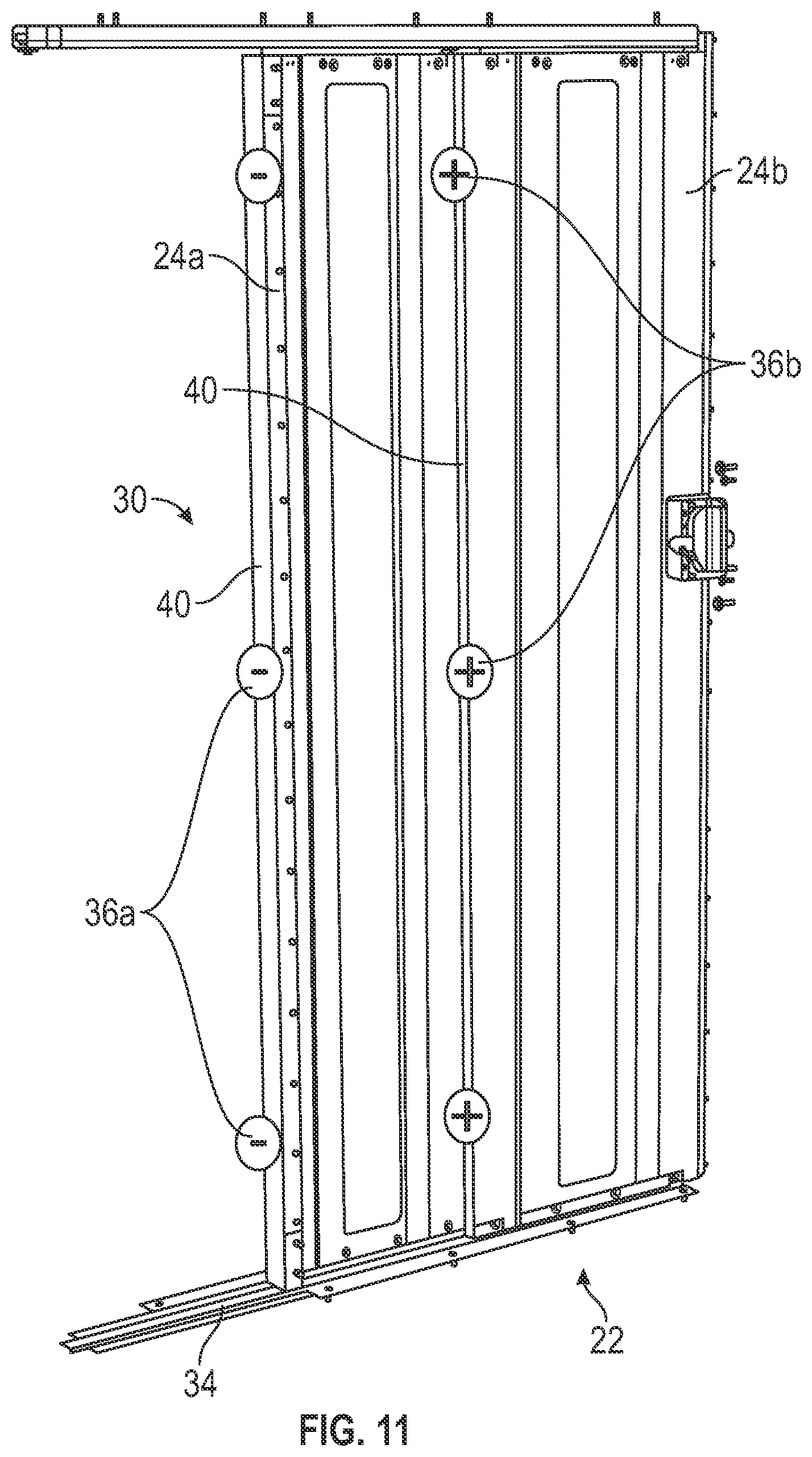 Patent US12104419 Figure 7 – Motion control of telescoping multi-panel door
