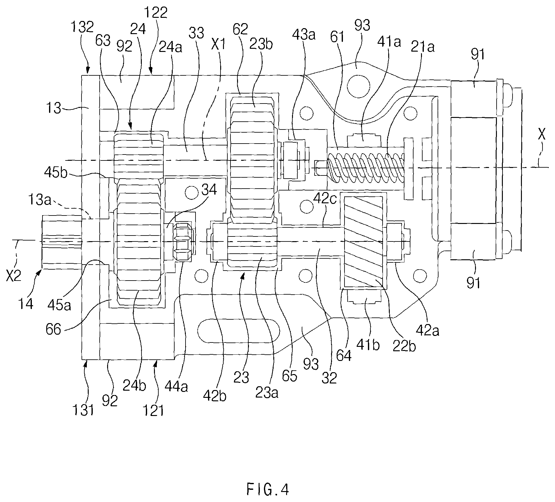 Patent US12104420 Figure 4 – Vehicle hinge driving apparatus