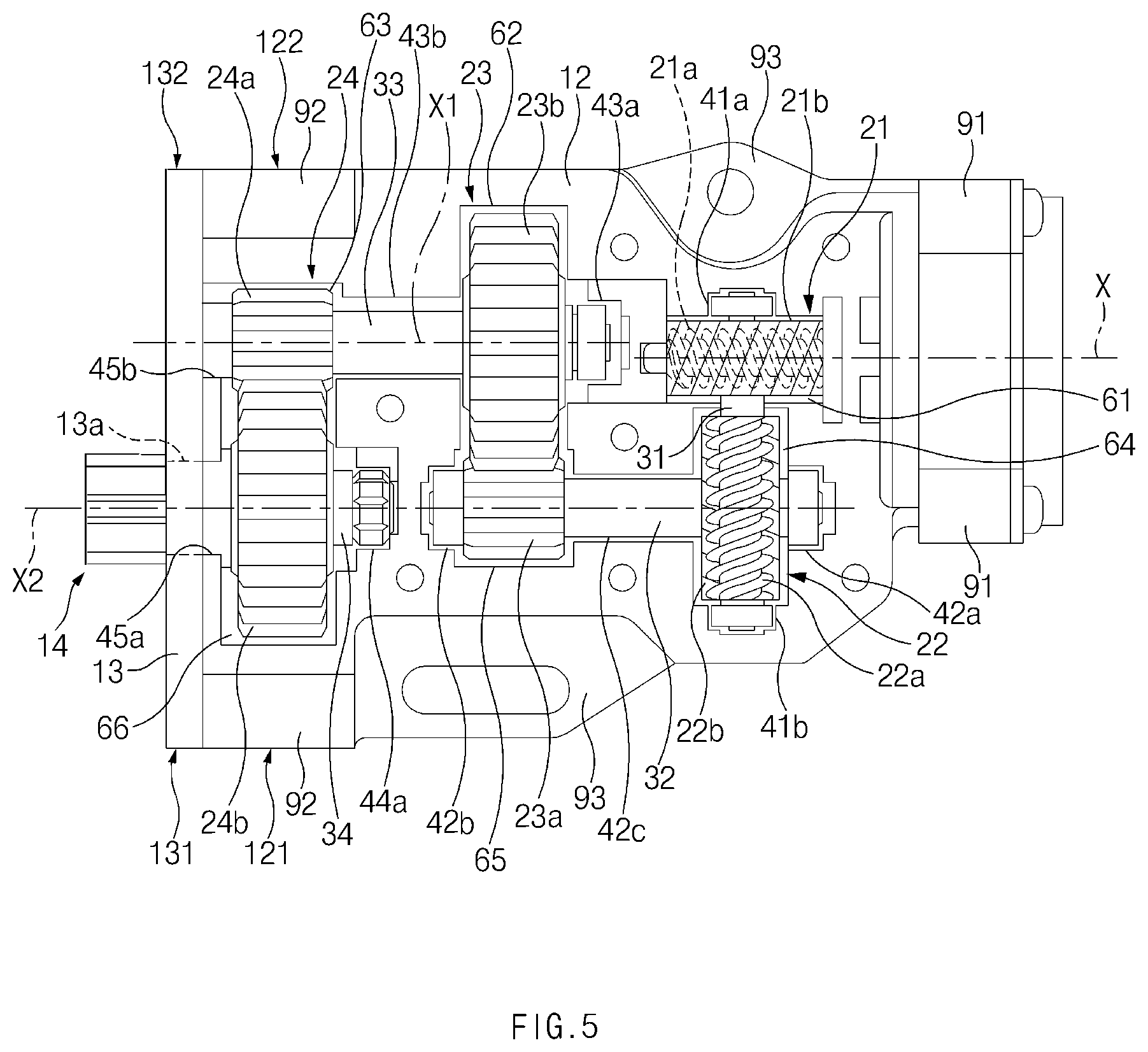 Patent US12104420 Figure 5 – Vehicle hinge driving apparatus
