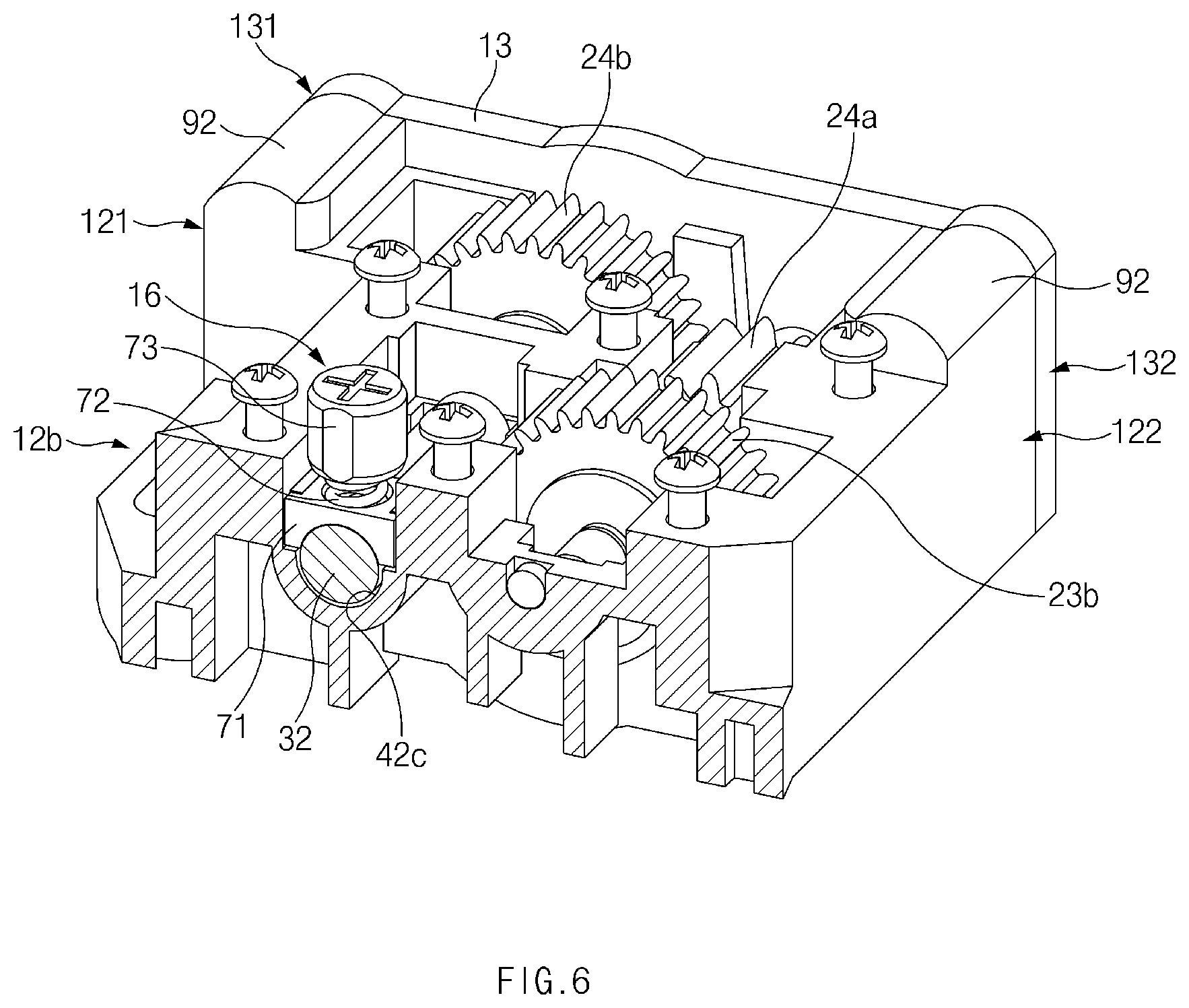 Patent US12104420 Figure 6 – Vehicle hinge driving apparatus