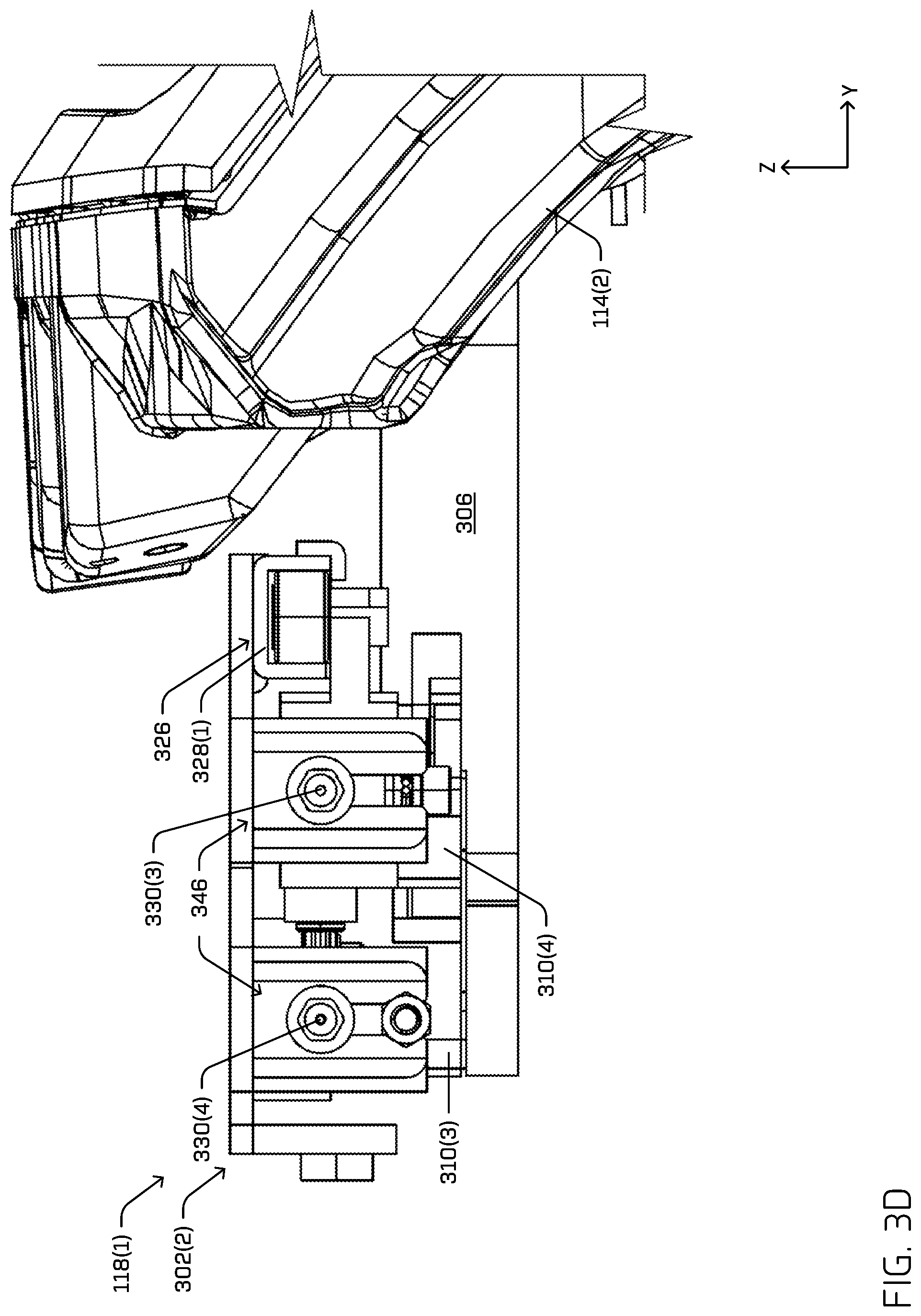 Patent US12104422 Figure 7 – Multi-carriage door actuator mechanism