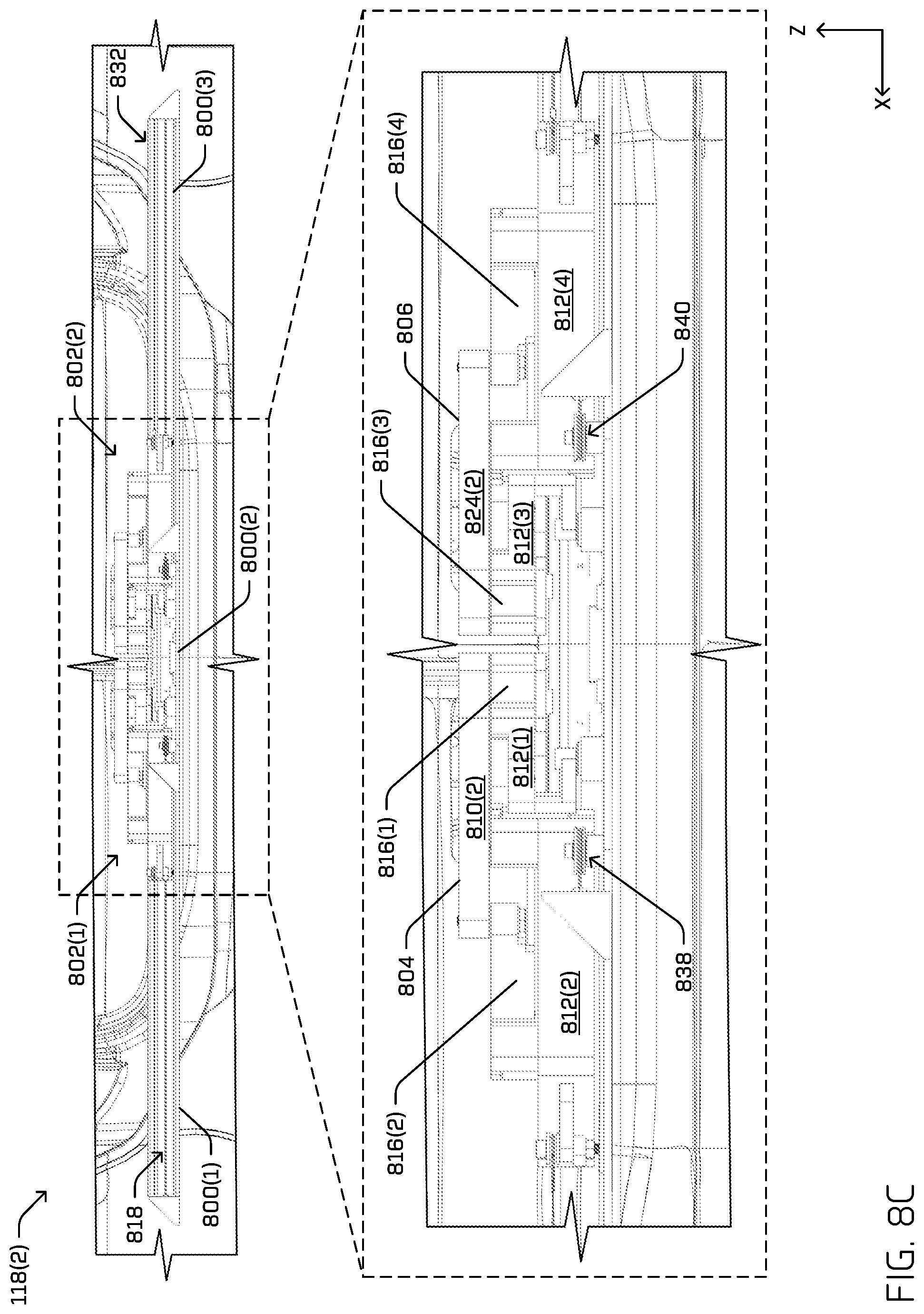 Patent US12104422 Figure 14 – Multi-carriage door actuator mechanism