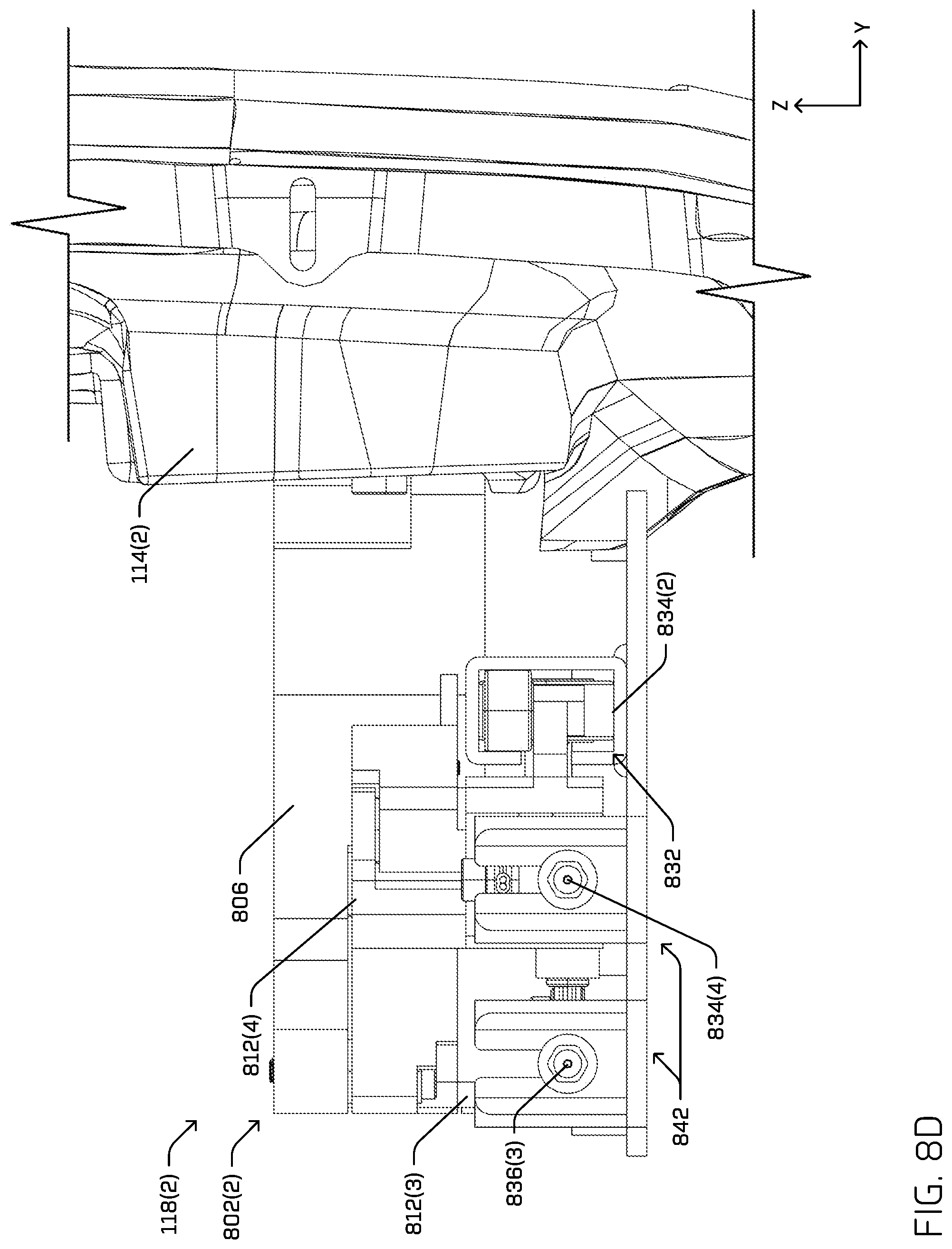 Patent US12104422 Figure 15 – Multi-carriage door actuator mechanism