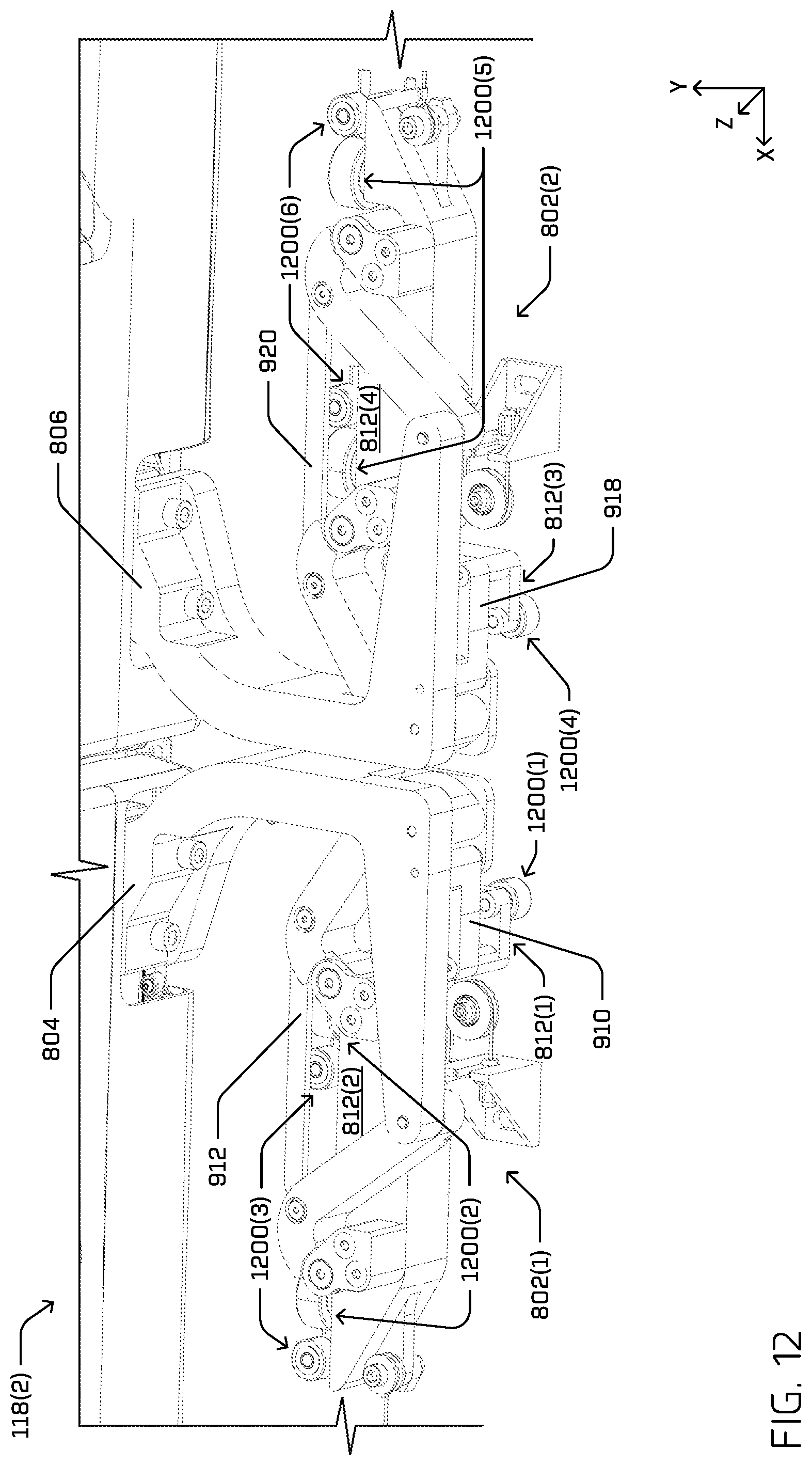 Patent US12104422 Figure 19 – Multi-carriage door actuator mechanism