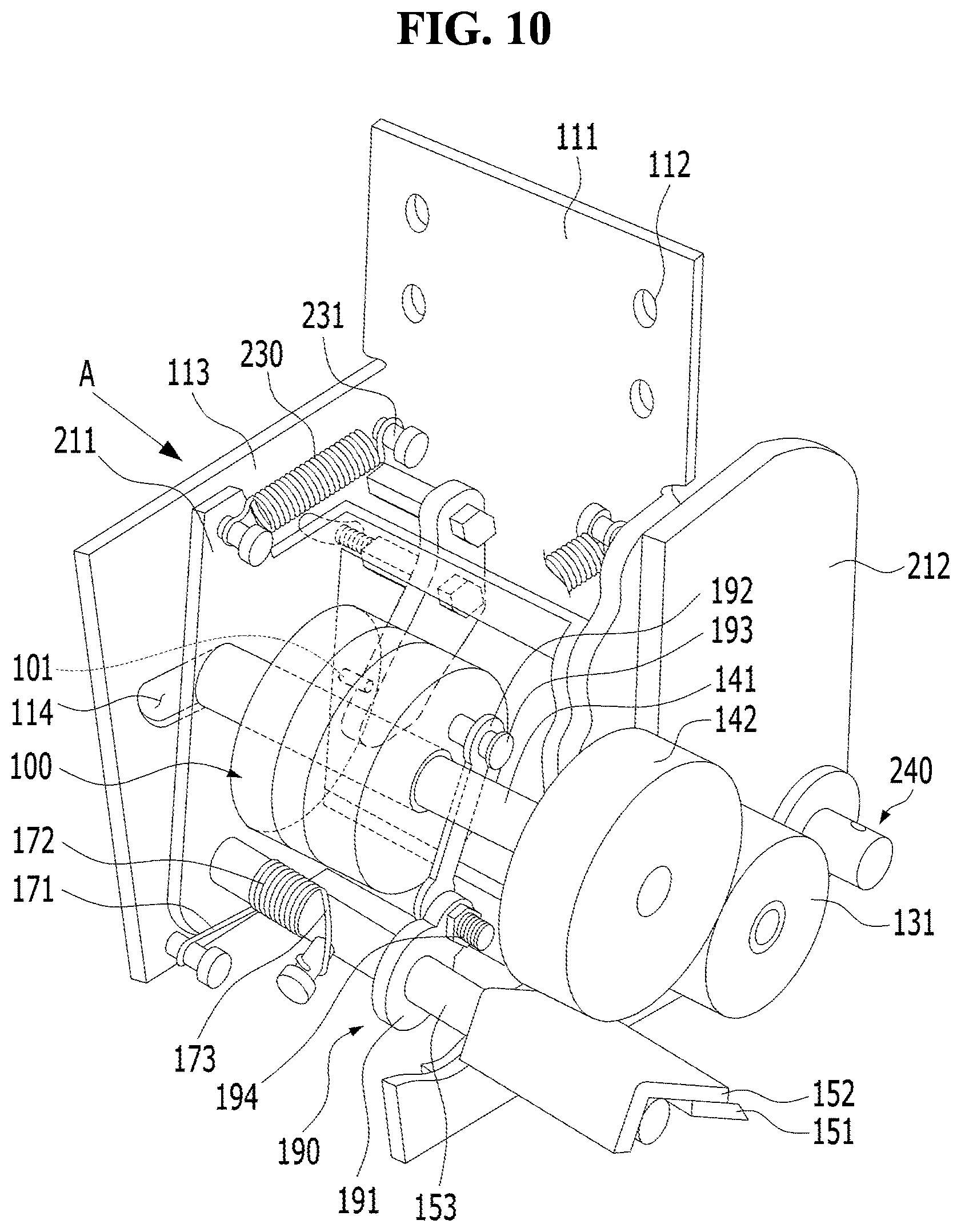 Patent US12104428 Figure 10 – Emergency brake device for occurrence of acceleration of elevator door