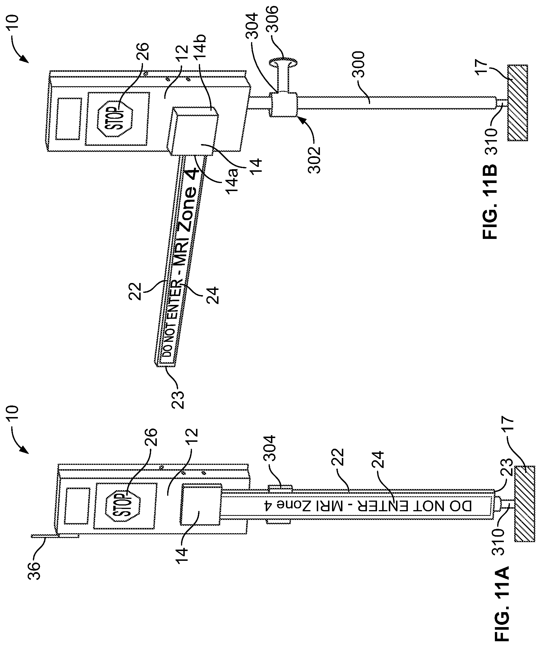 Patent US12104430 Figure 11 – Room access control system with barrier arm having downwardly extending fan assembly