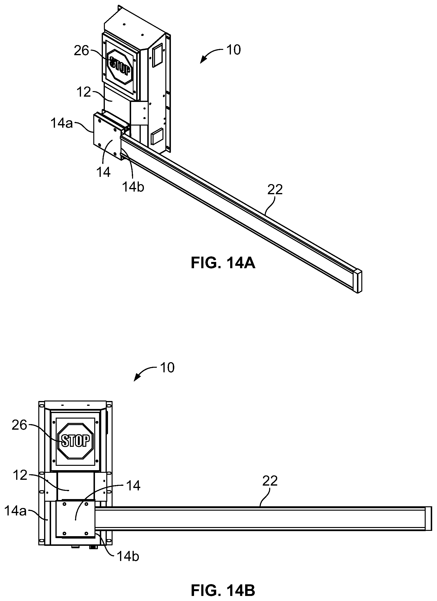 Patent US12104430 Figure 13 – Room access control system with barrier arm having downwardly extending fan assembly