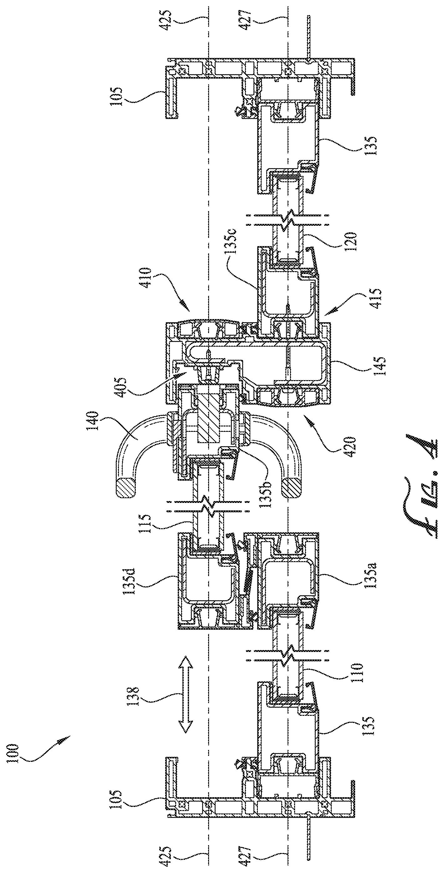 Patent US12104432 Figure 4 – Configurable astragal and snap feature for fenestration systems