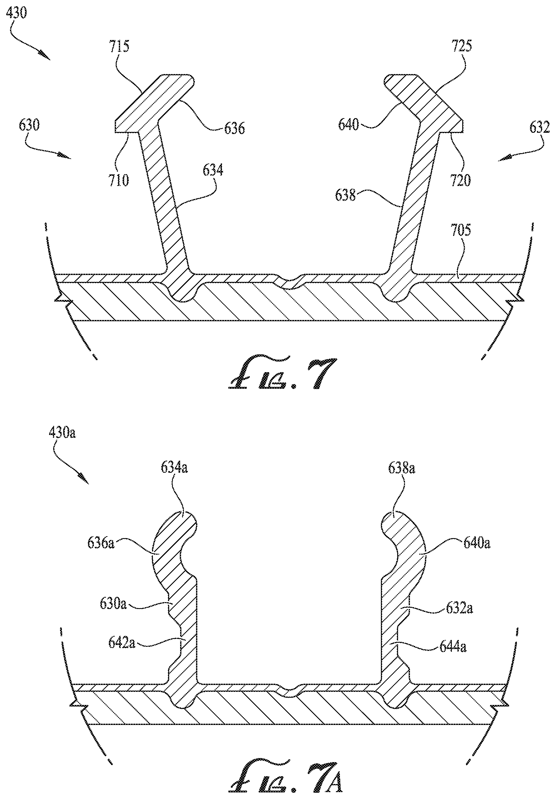 Patent US12104432 Figure 7 – Configurable astragal and snap feature for fenestration systems