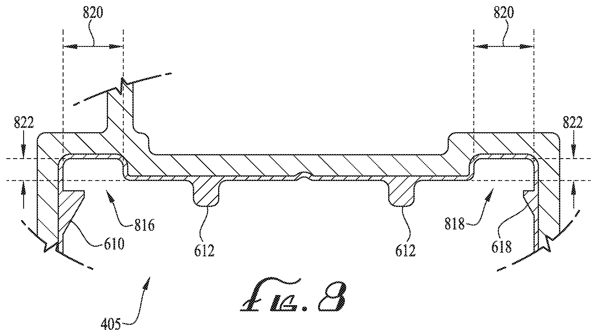 Patent US12104432 Figure 8 – Configurable astragal and snap feature for fenestration systems
