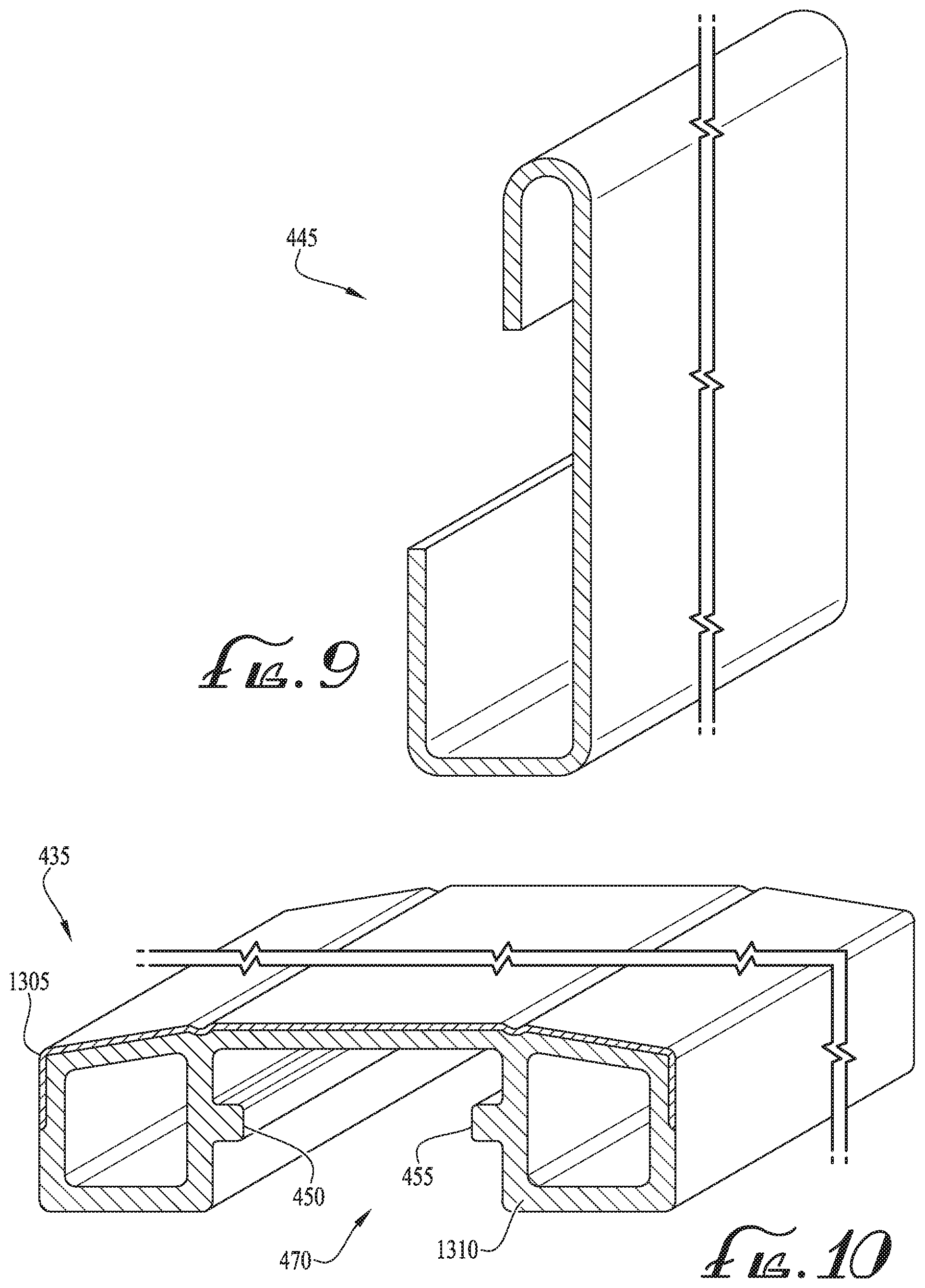 Patent US12104432 Figure 9 – Configurable astragal and snap feature for fenestration systems
