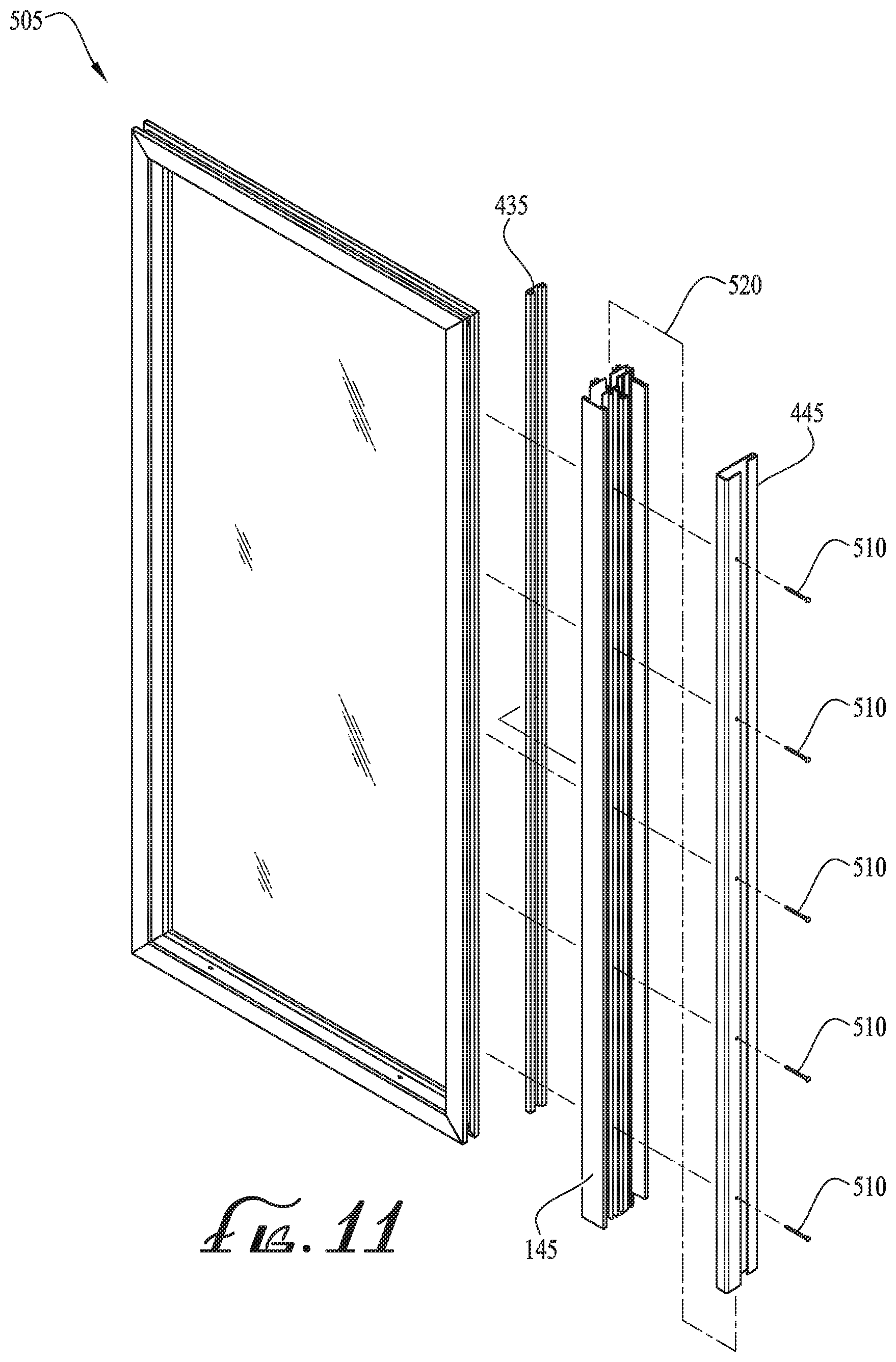 Patent US12104432 Figure 10 – Configurable astragal and snap feature for fenestration systems