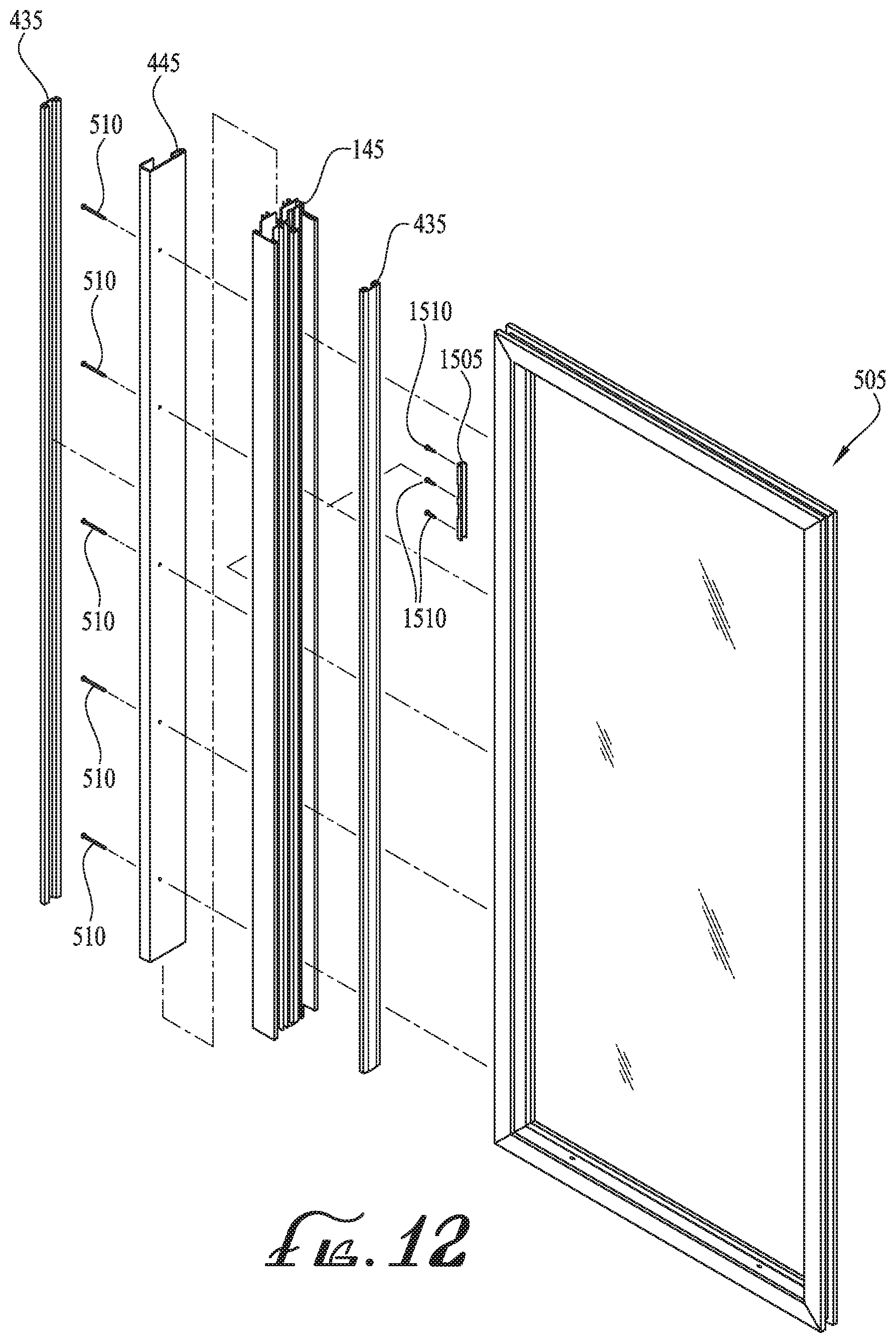 Patent US12104432 Figure 11 – Configurable astragal and snap feature for fenestration systems