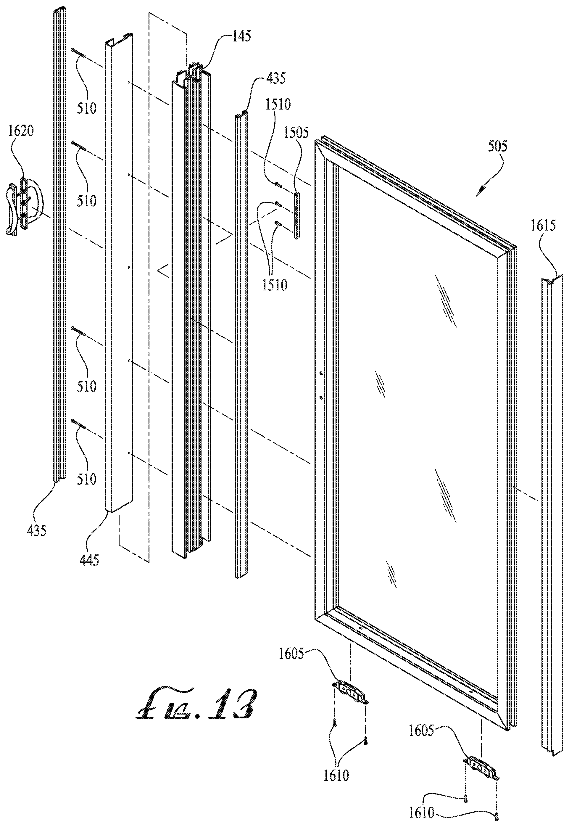 Patent US12104432 Figure 12 – Configurable astragal and snap feature for fenestration systems