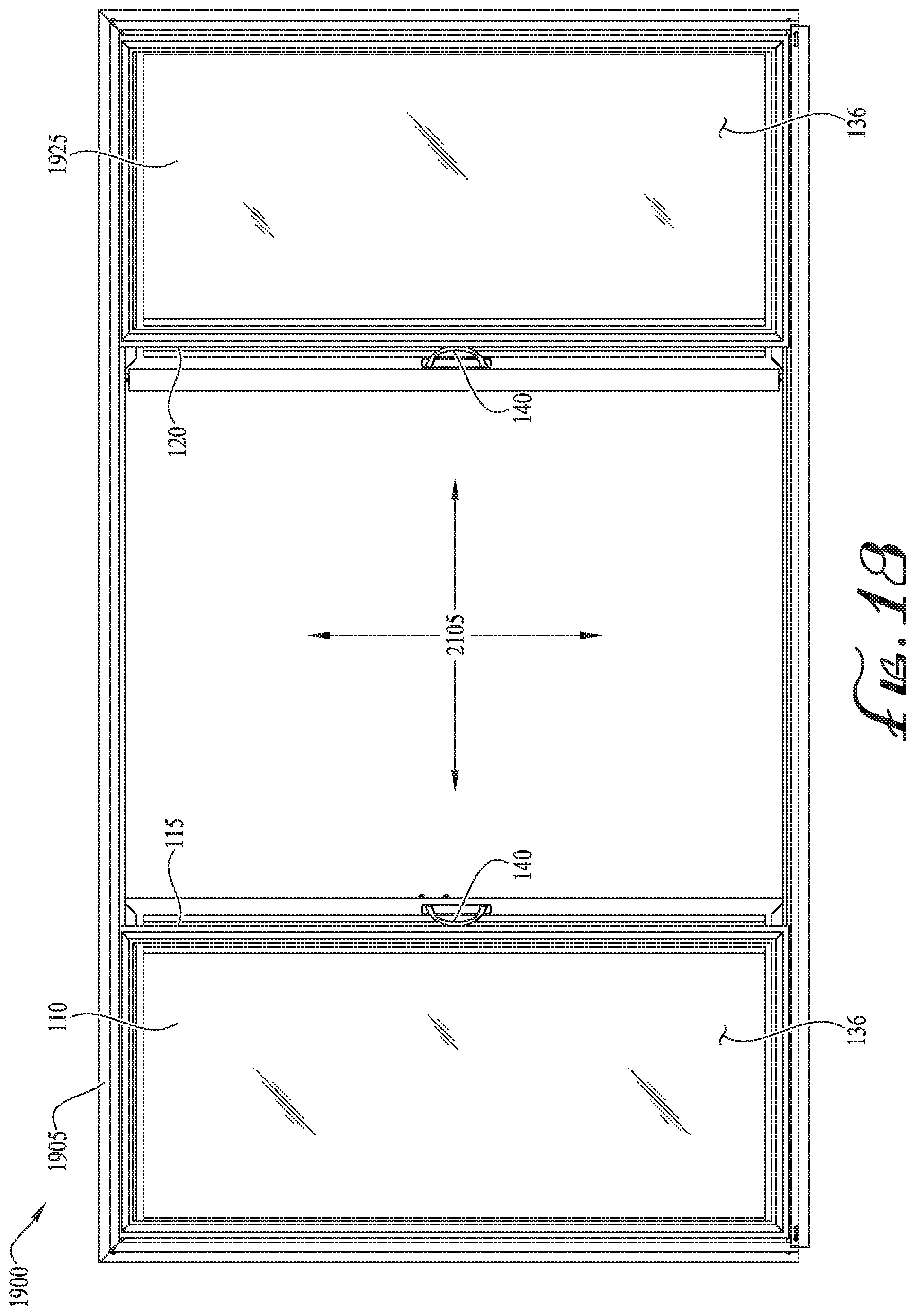 Patent US12104432 Figure 17 – Configurable astragal and snap feature for fenestration systems