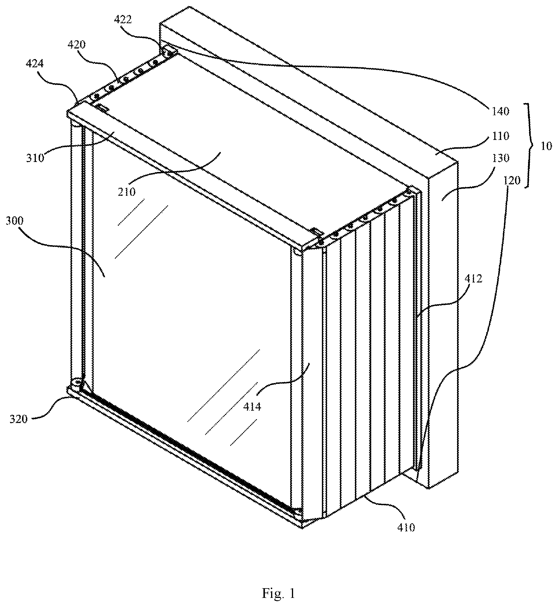Patent US12104434 — Hideable bay window — Figure 1