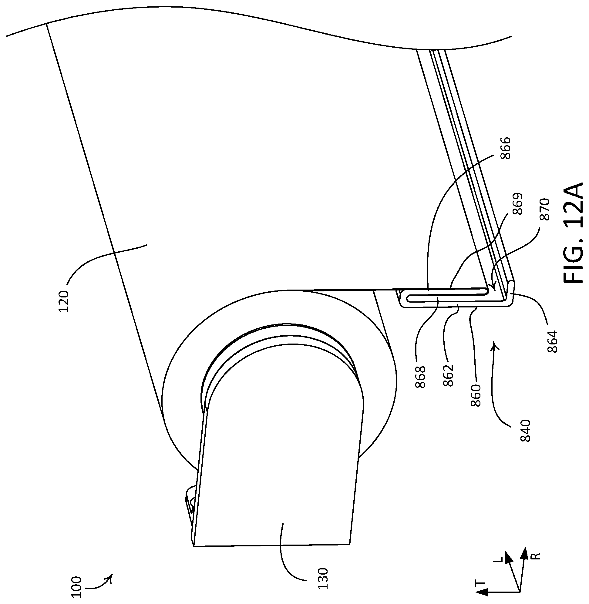 Patent US12104437 Figure 12 – Window treatment hembar