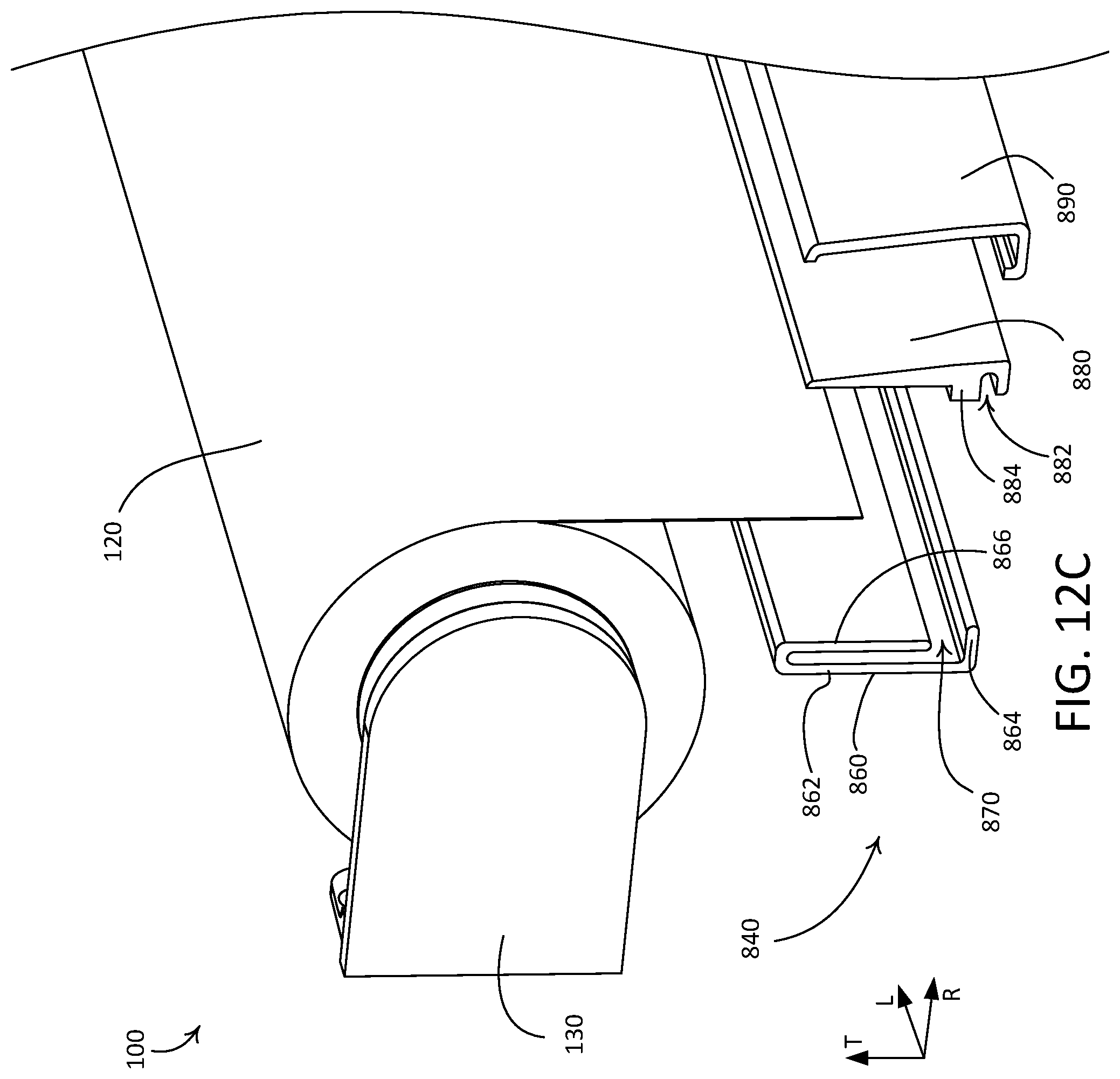 Patent US12104437 Figure 14 – Window treatment hembar