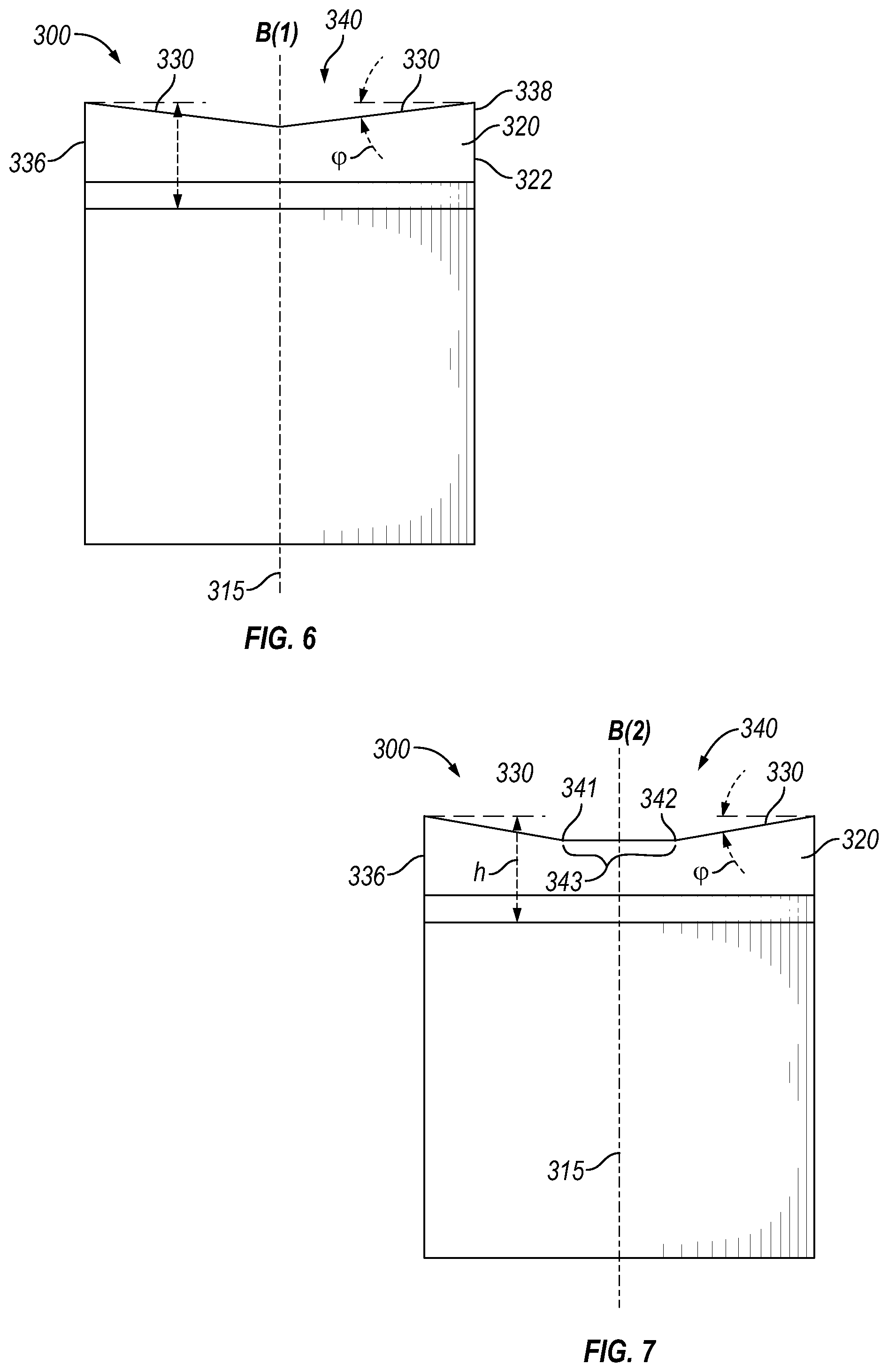 Patent US12104439 Figure 5 – Shaped cutter with ridges and multi-tapered cutting face