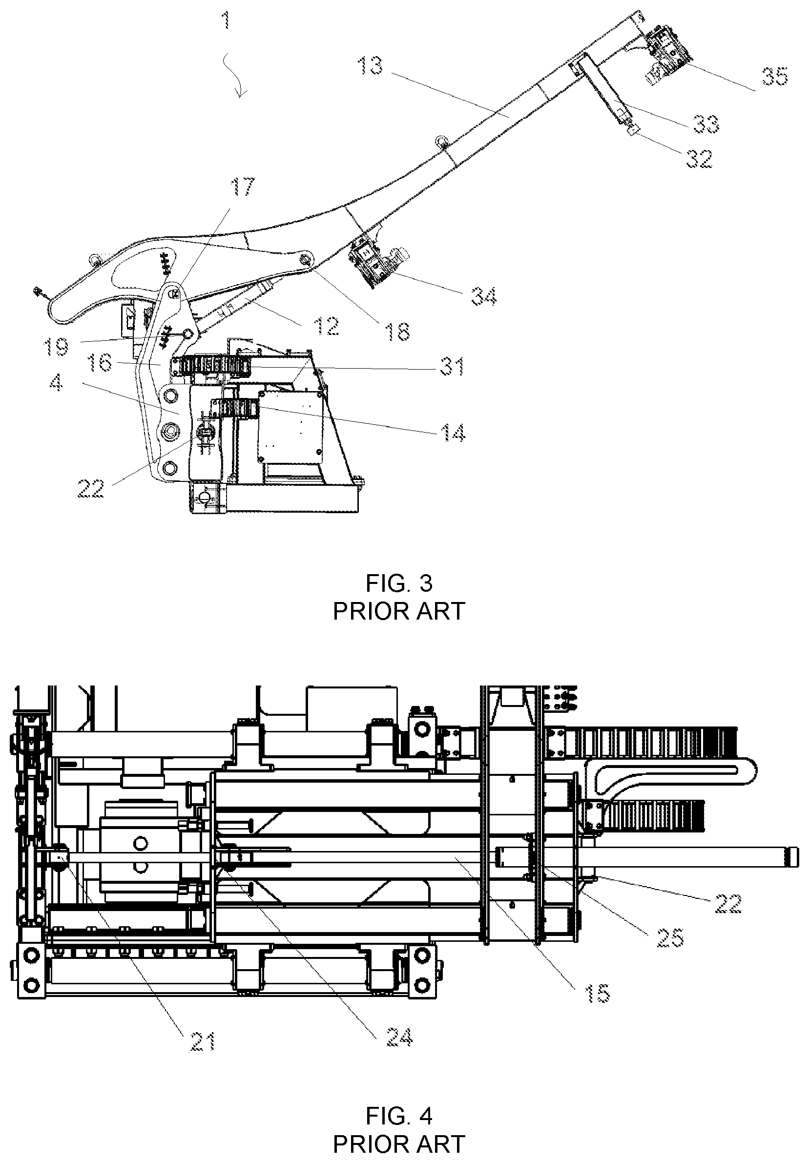 Patent US12104444 Figure 3 – Handling device for drilling bars or pipes of different sizes
