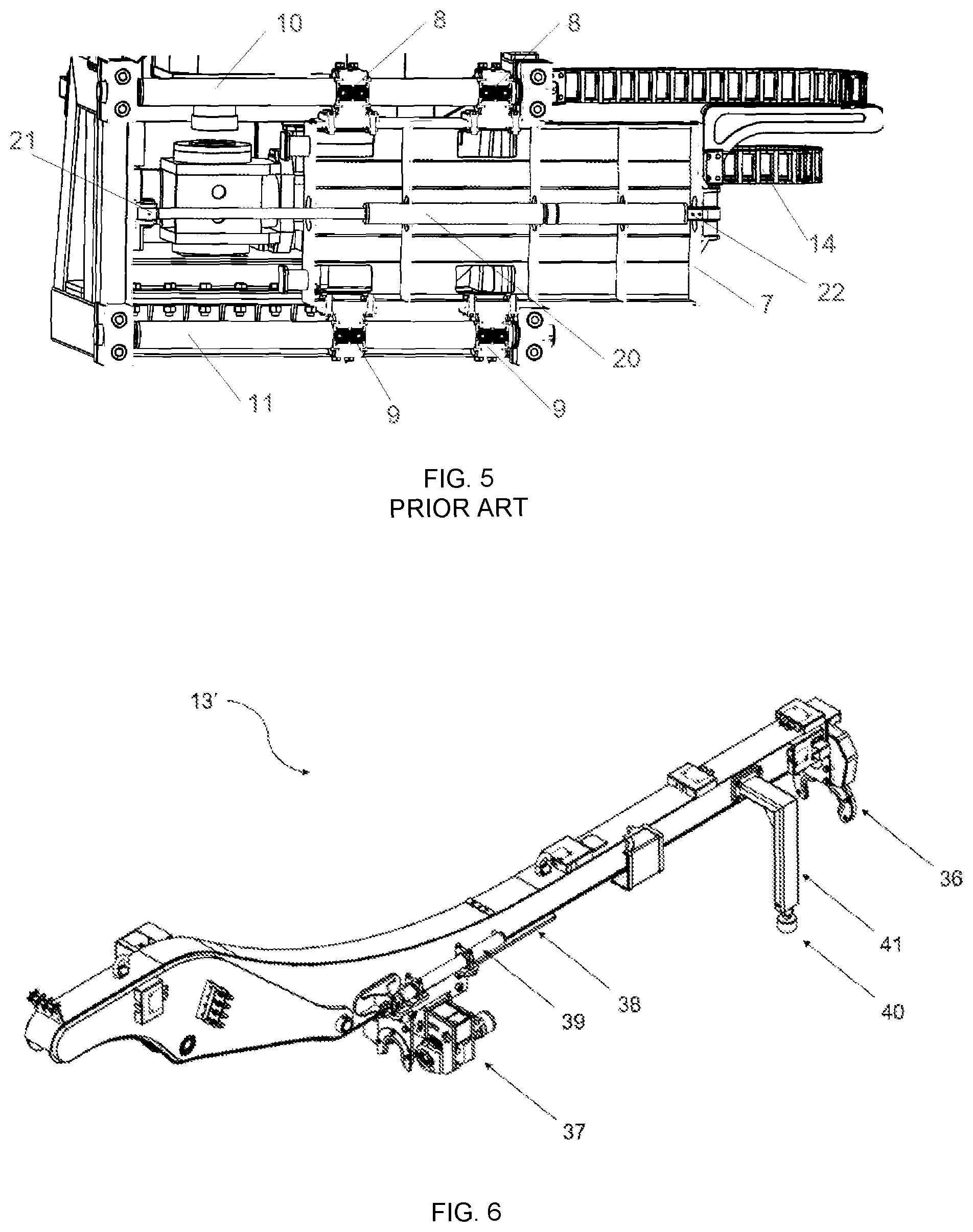 Patent US12104444 Figure 4 – Handling device for drilling bars or pipes of different sizes