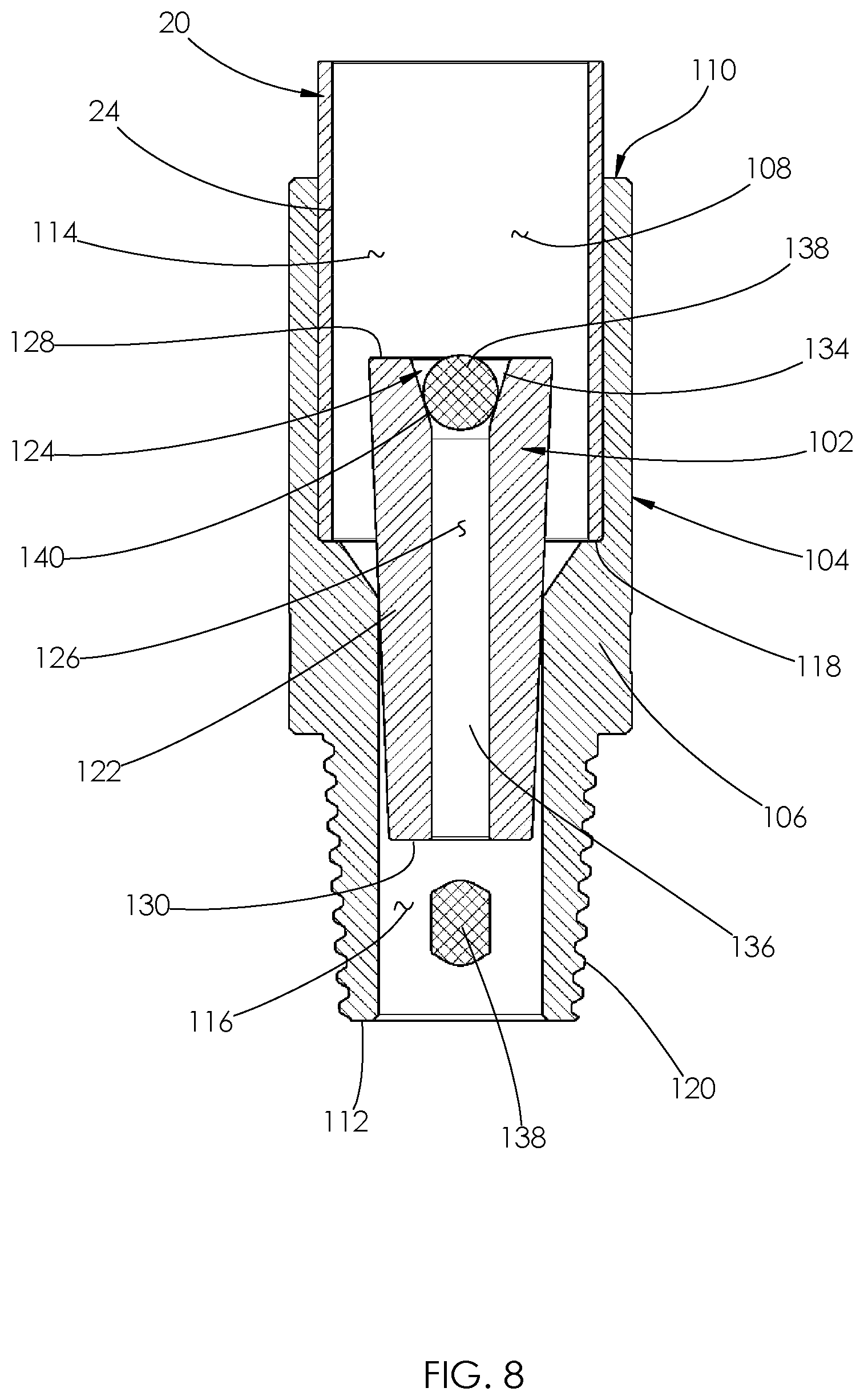 Patent US12104446 Figure 8 – System for dislodging and extracting tubing from a wellbore