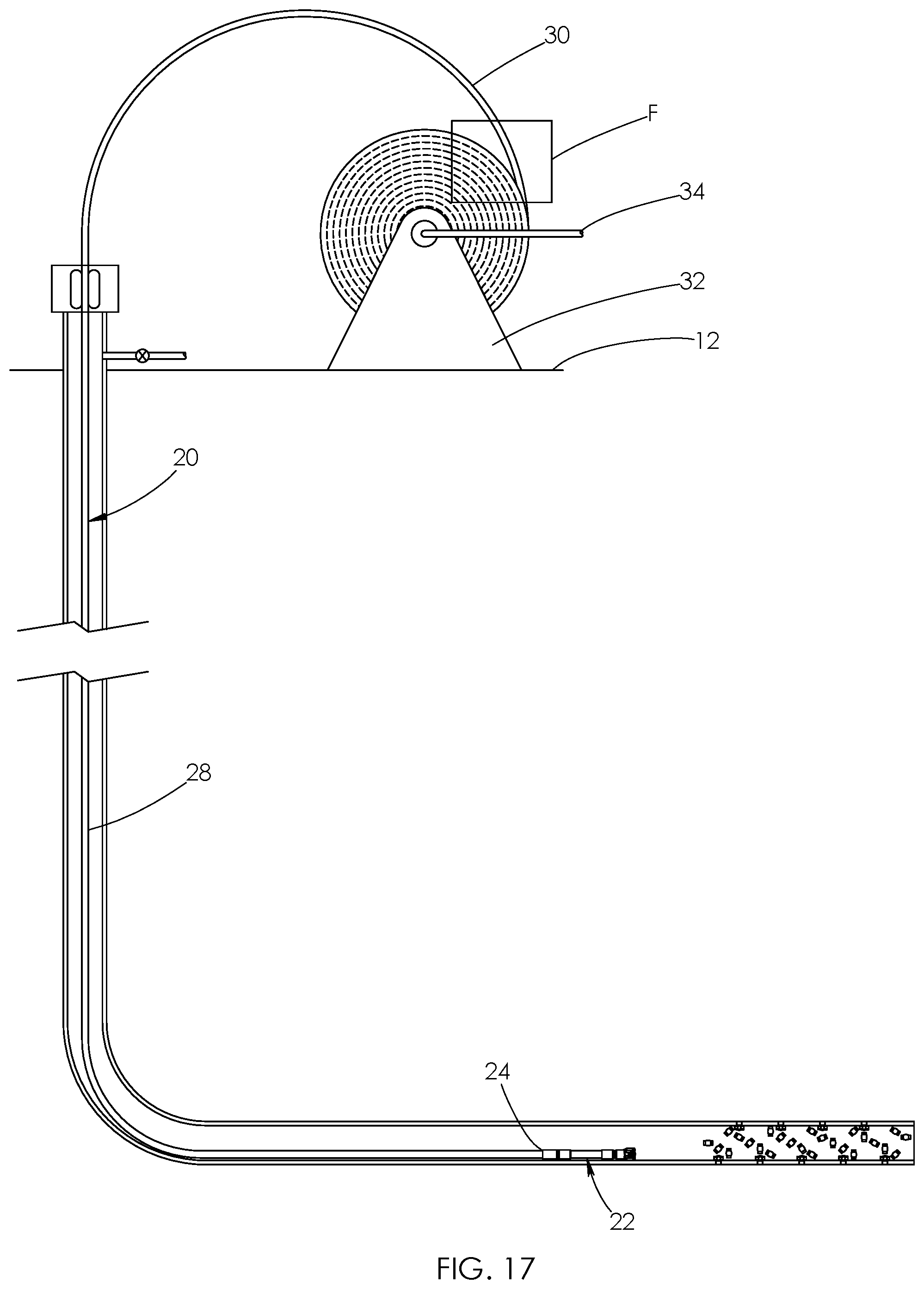 Patent US12104446 Figure 16 – System for dislodging and extracting tubing from a wellbore