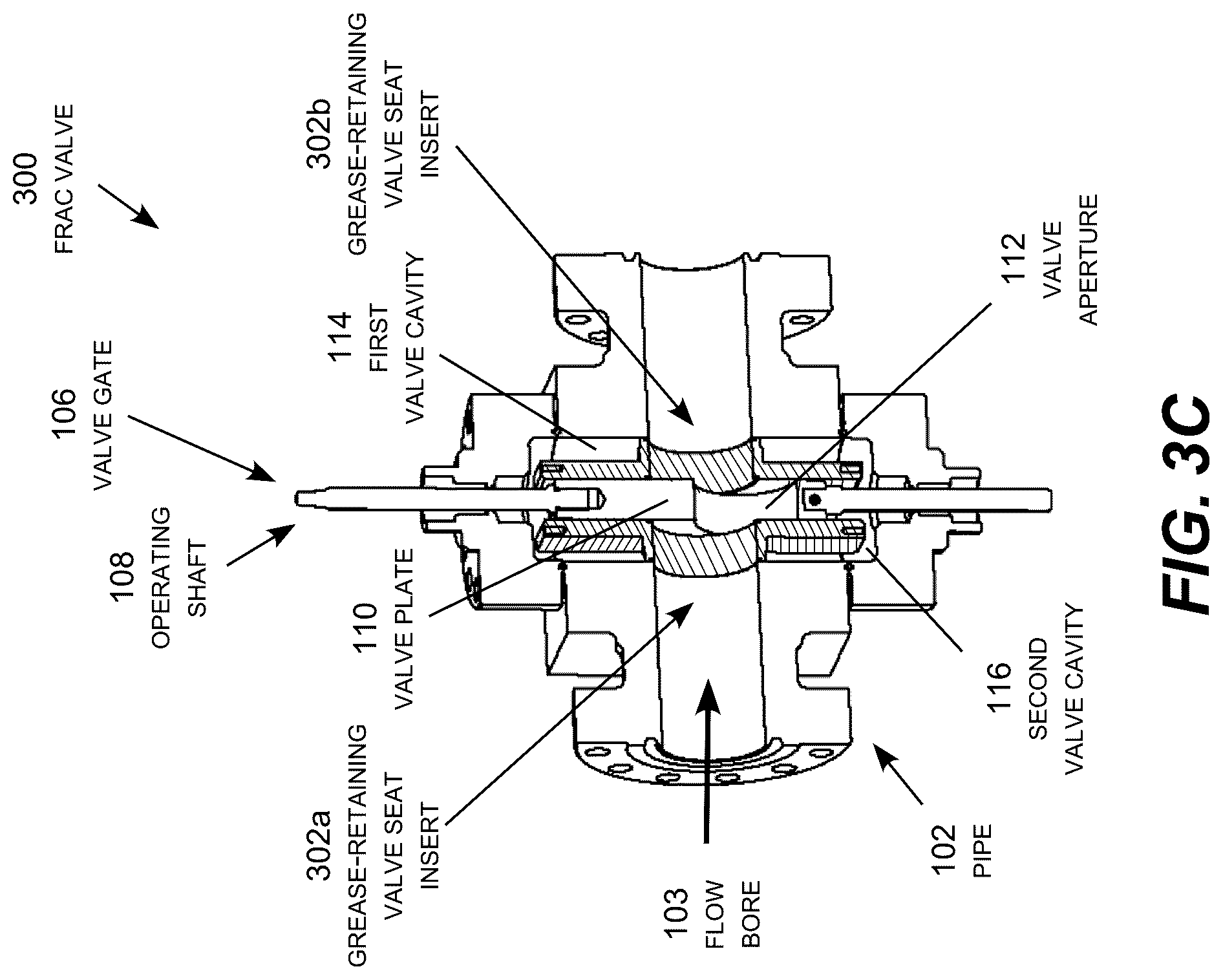 Patent US12104448 Figure 5 – Grease-retaining frac valve seat insert