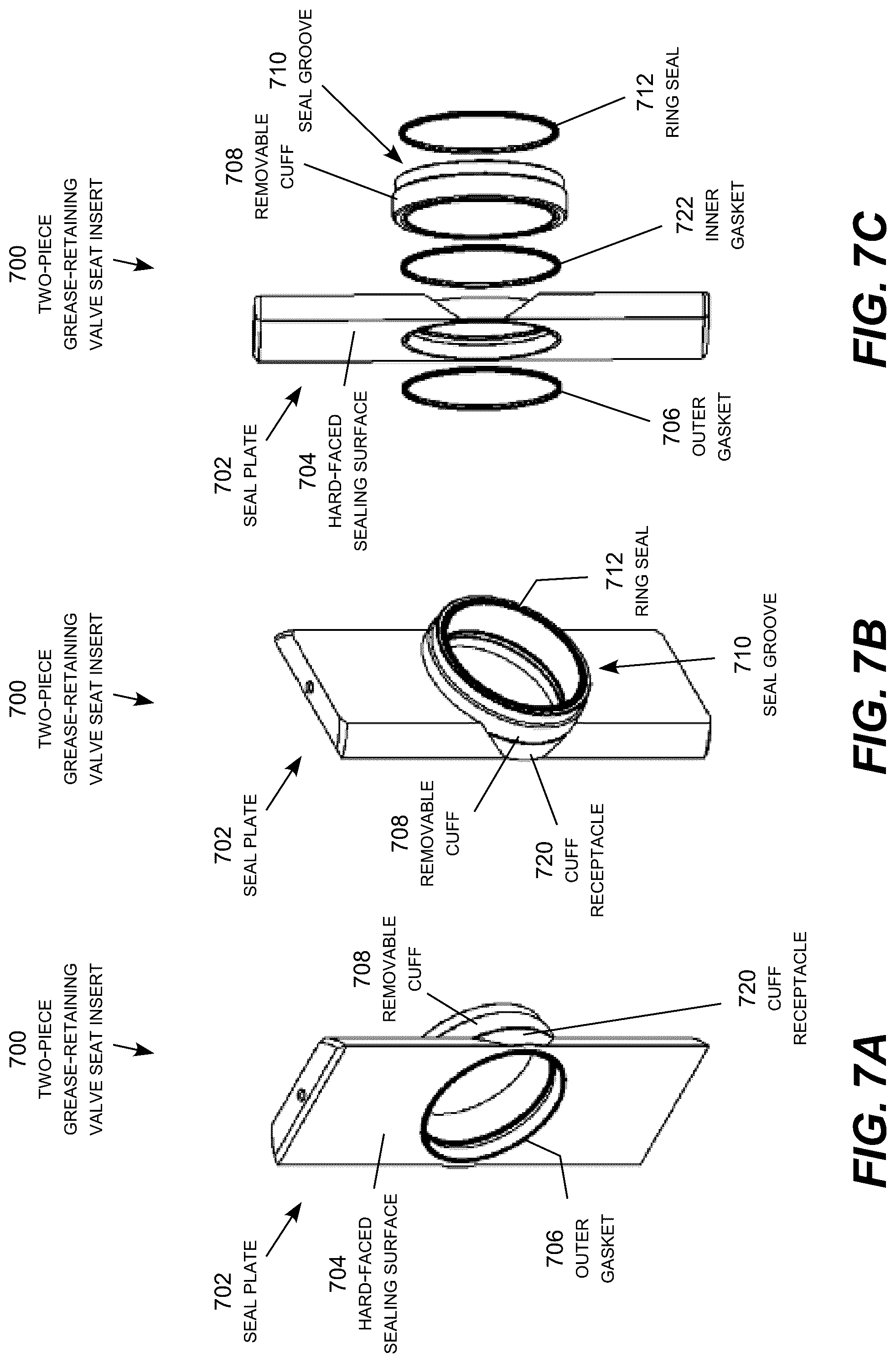 Patent US12104448 Figure 9 – Grease-retaining frac valve seat insert