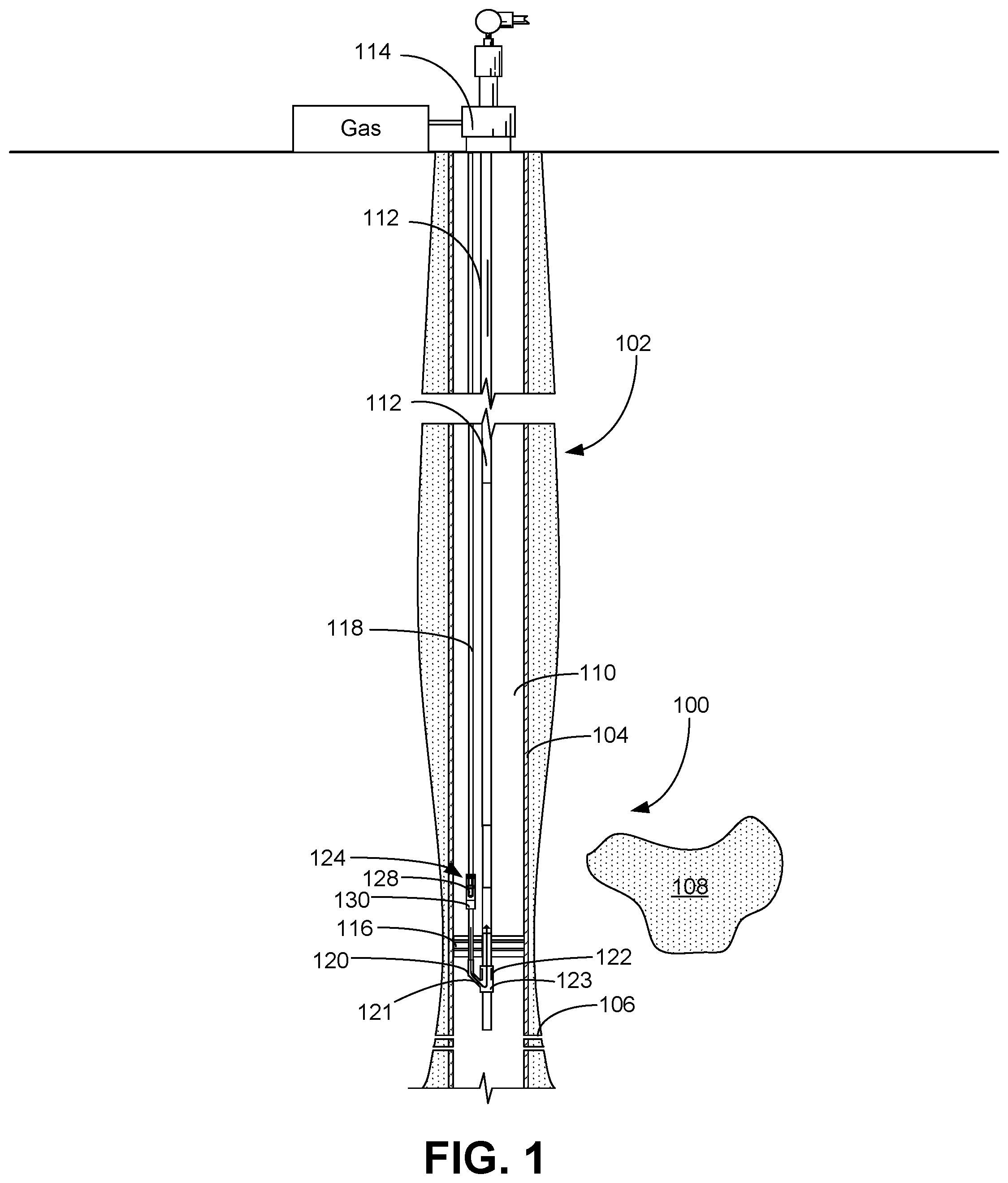 Patent US12104472 — Dual string gas injection system with flow control — Figure 1