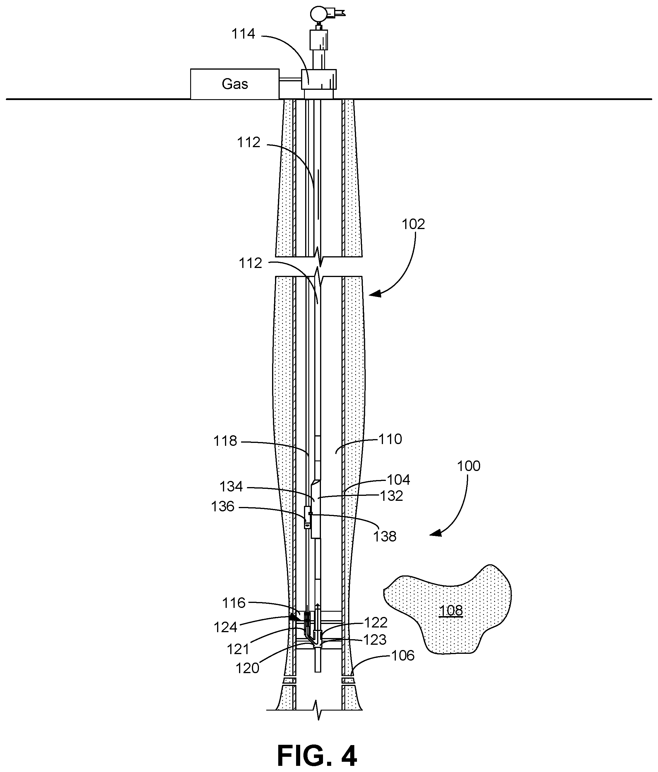 Patent US12104472 Figure 4 – Dual string gas injection system with flow control