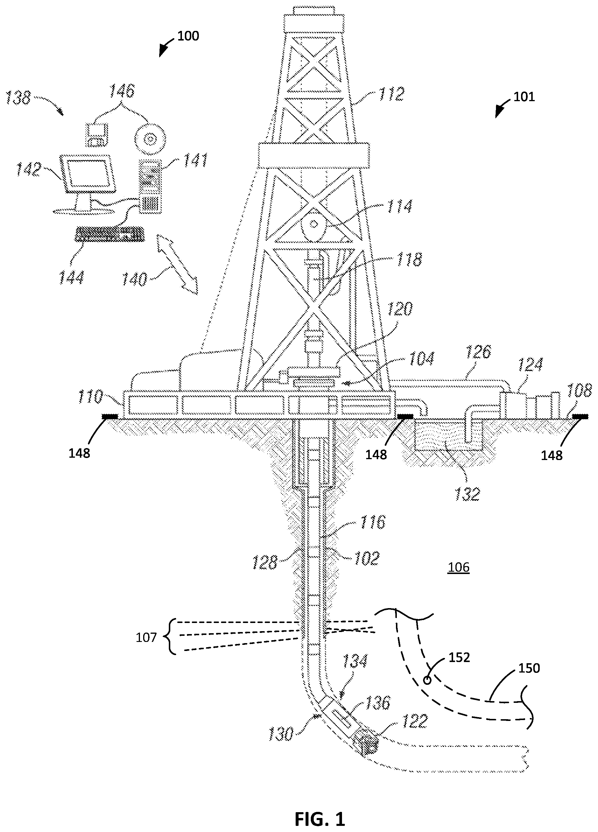 Patent US12104480 Figure 1 – Wellbore collision avoidance or intersection ranging