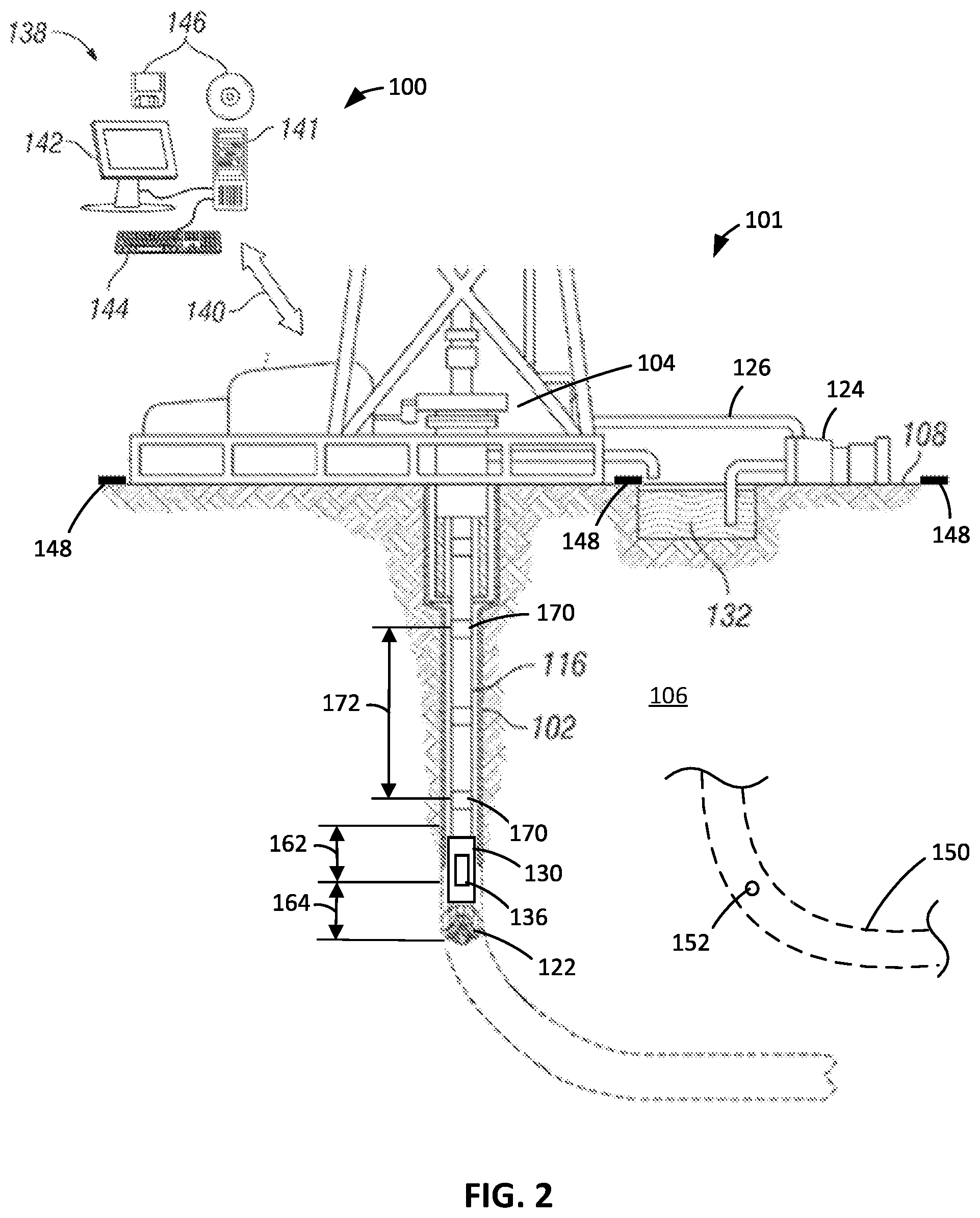 Patent US12104480 Figure 2 – Wellbore collision avoidance or intersection ranging