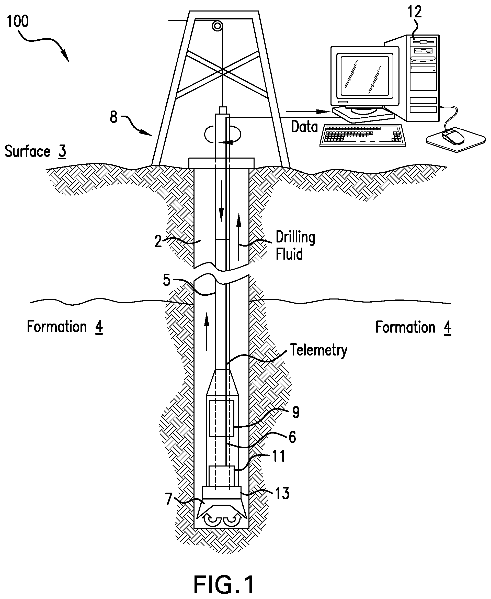 Patent US12104487 — Determine a formation's textural parameters using advancing logging data — Figure 1