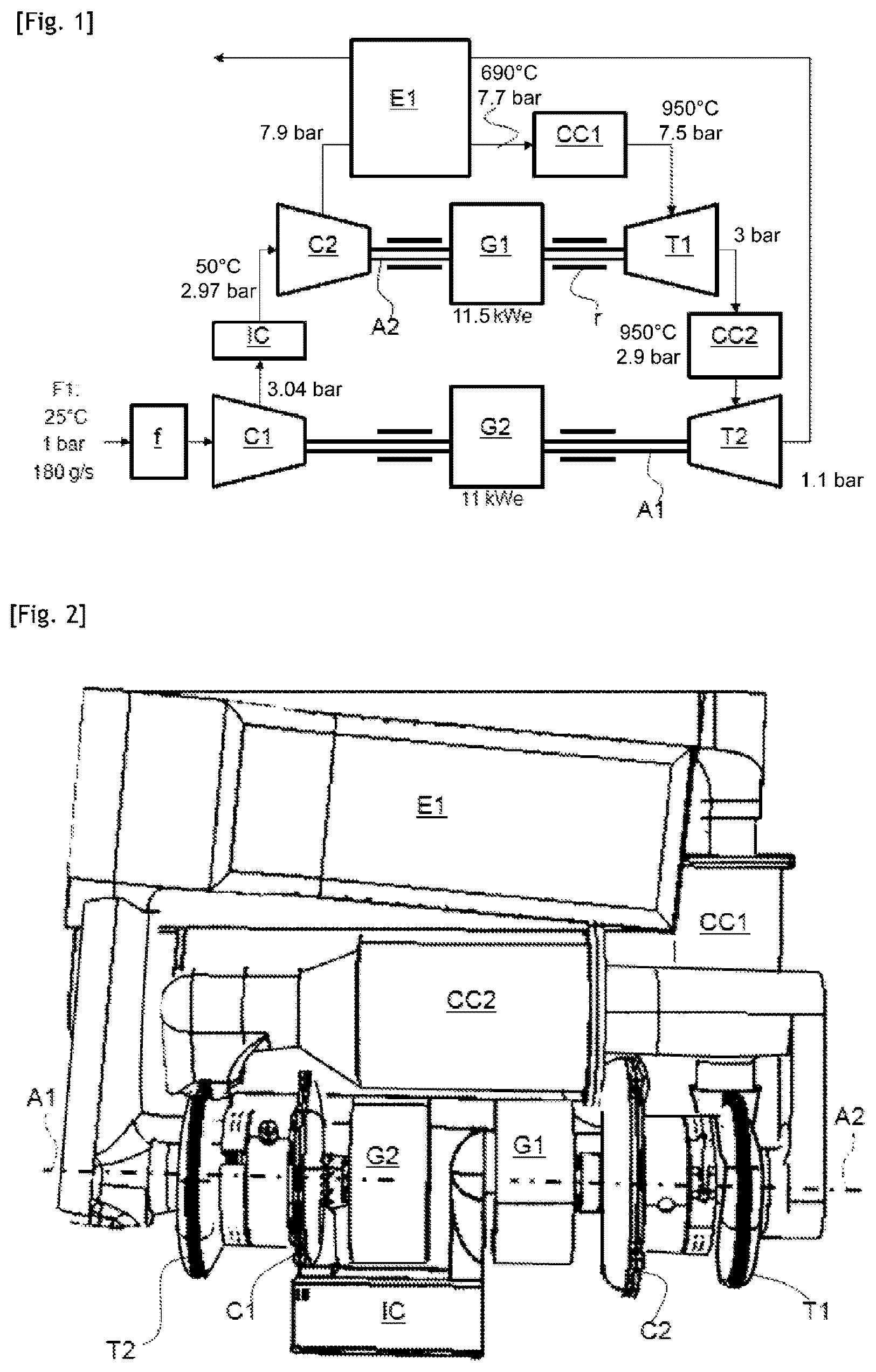 Patent US12104494 Figure 1 – Turbine engine device with power system generator, and vehicle comprising such a device