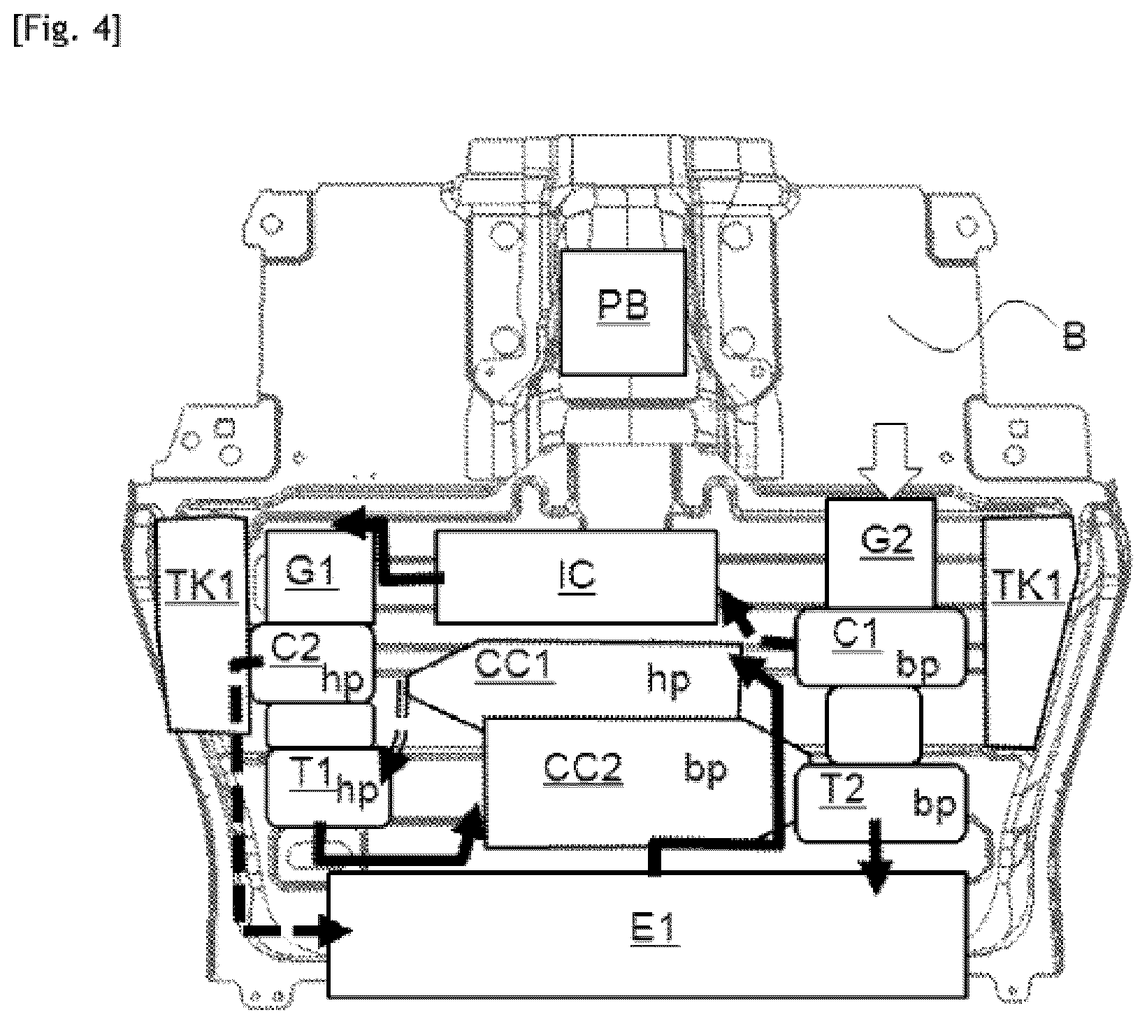 Patent US12104494 Figure 3 – Turbine engine device with power system generator, and vehicle comprising such a device