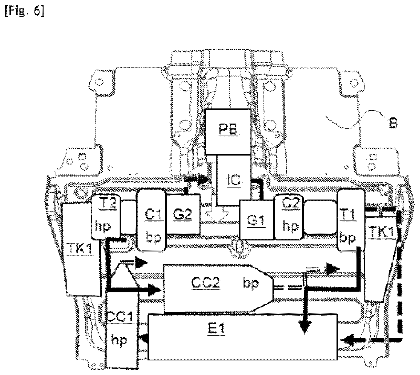 Patent US12104494 Figure 5 – Turbine engine device with power system generator, and vehicle comprising such a device