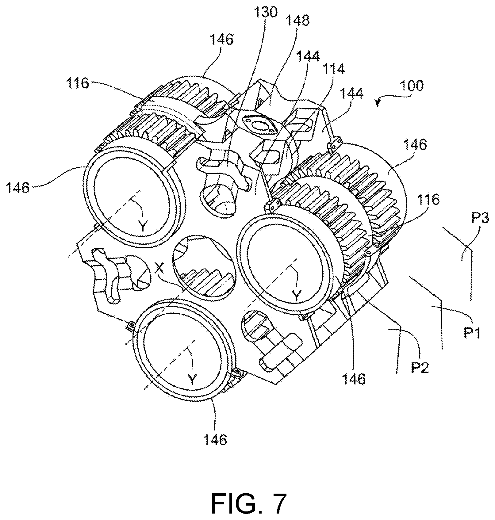 Patent US12104495 Figure 7 – Drive assembly for a mechanical reducer for an aircraft turbomachine