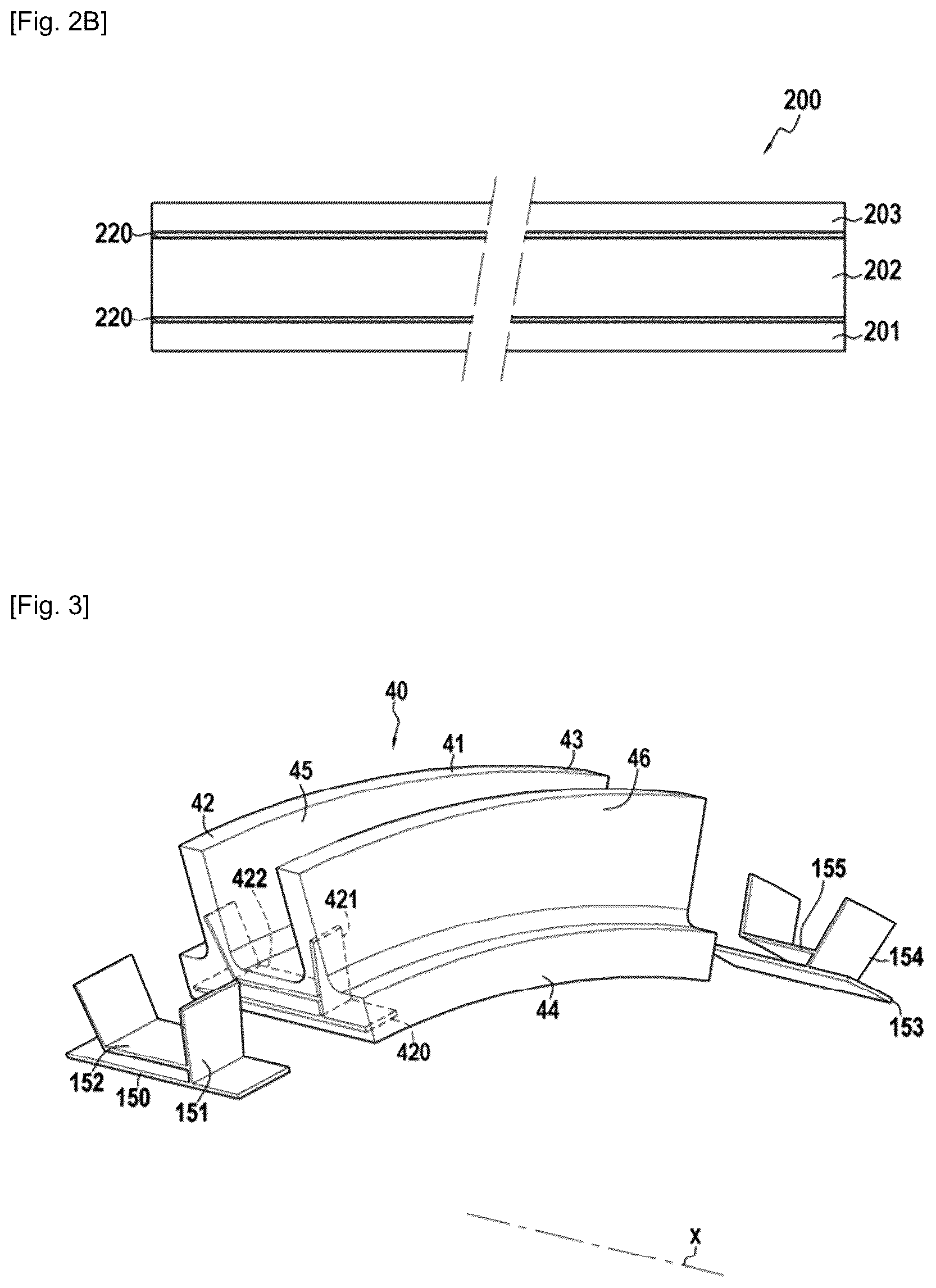 Patent US12104497 Figure 3 – Assembly for a turbine comprising sectors with laminated sealing tongues