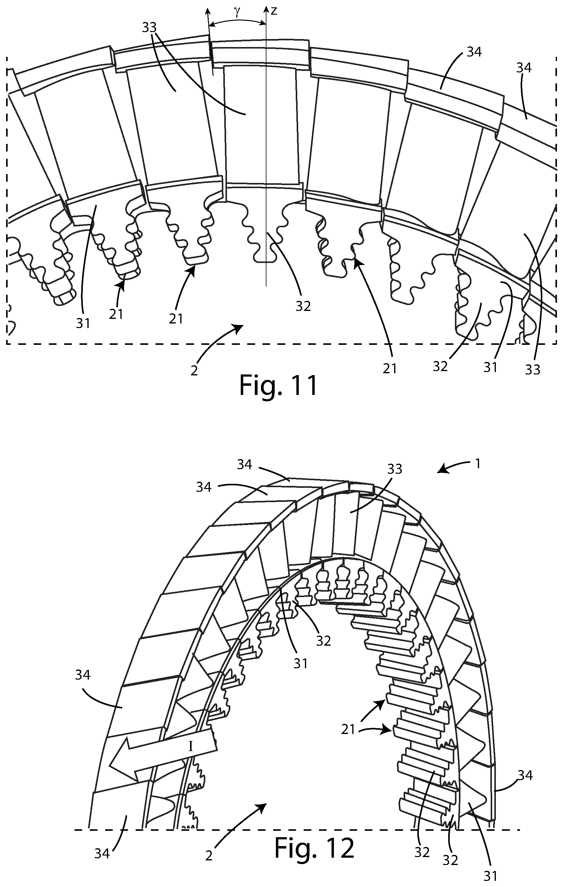 Patent US12104502 Figure 6 – Method for giving shroud interference to axial-entry blades in a rotary machine and rotary machine