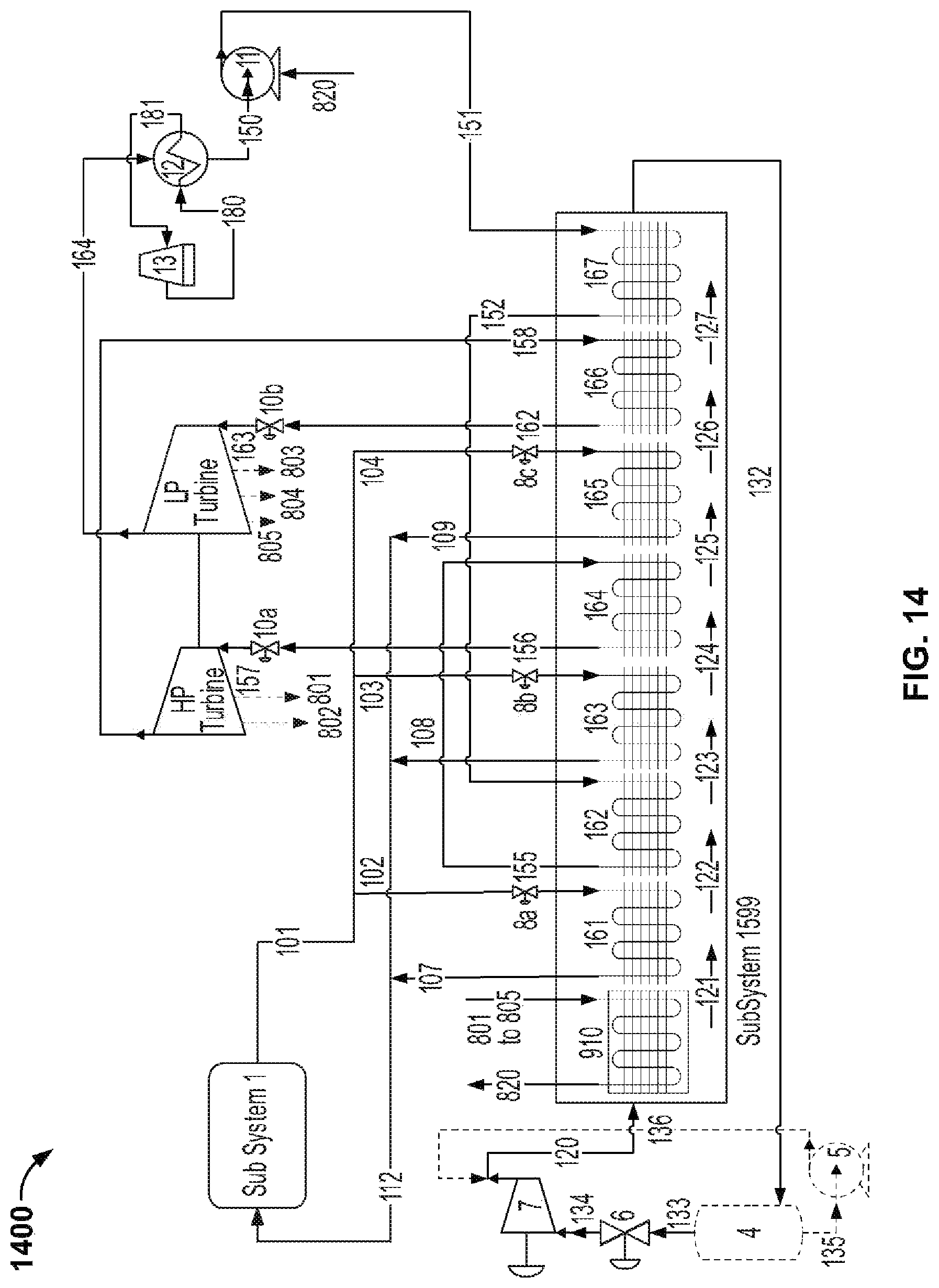 Patent US12104505 Figure 16 – System and method for the generation of heat and power using multiple loops comprising a primary heat transfer loop, a power cycle loop and an intermediate heat transfer loop