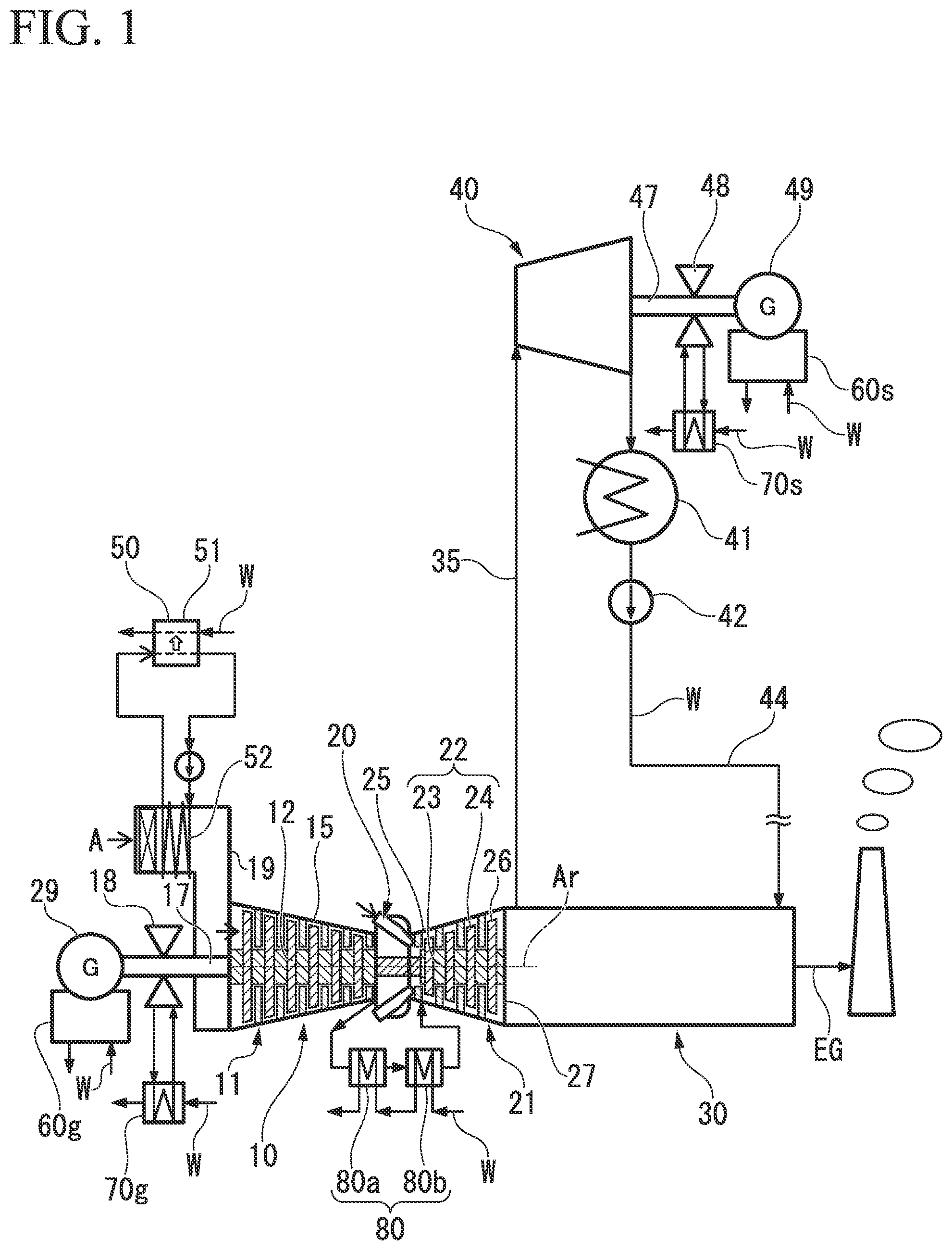 Patent US12104506 Figure 1 – Plant and operation method therefor
