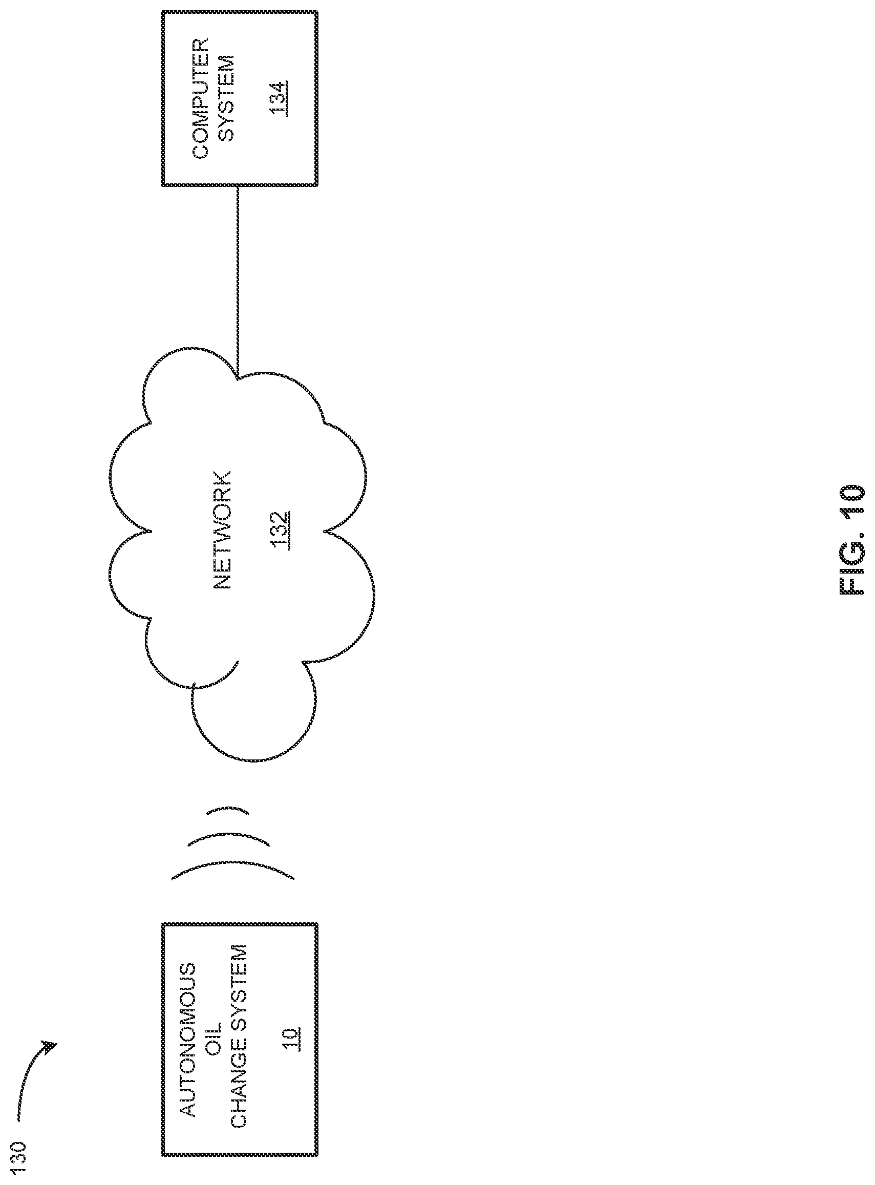 Patent US12104509 Figure 10 – Autonomous oil change system