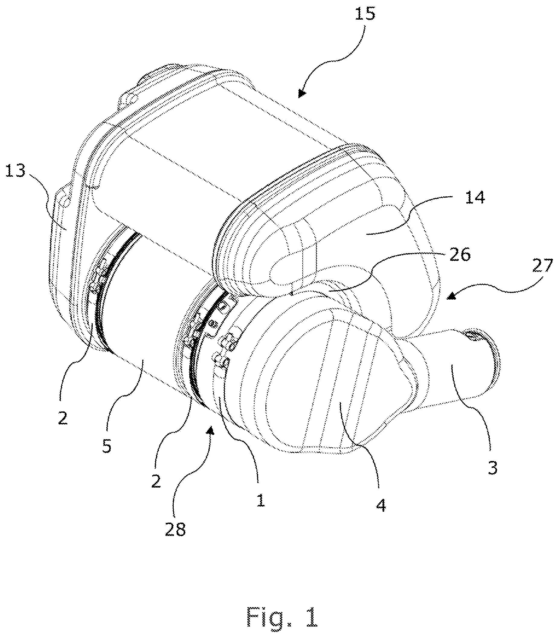 Patent US12104513 — Compact exhaust gas treatment system with serviceable filter — Figure 1