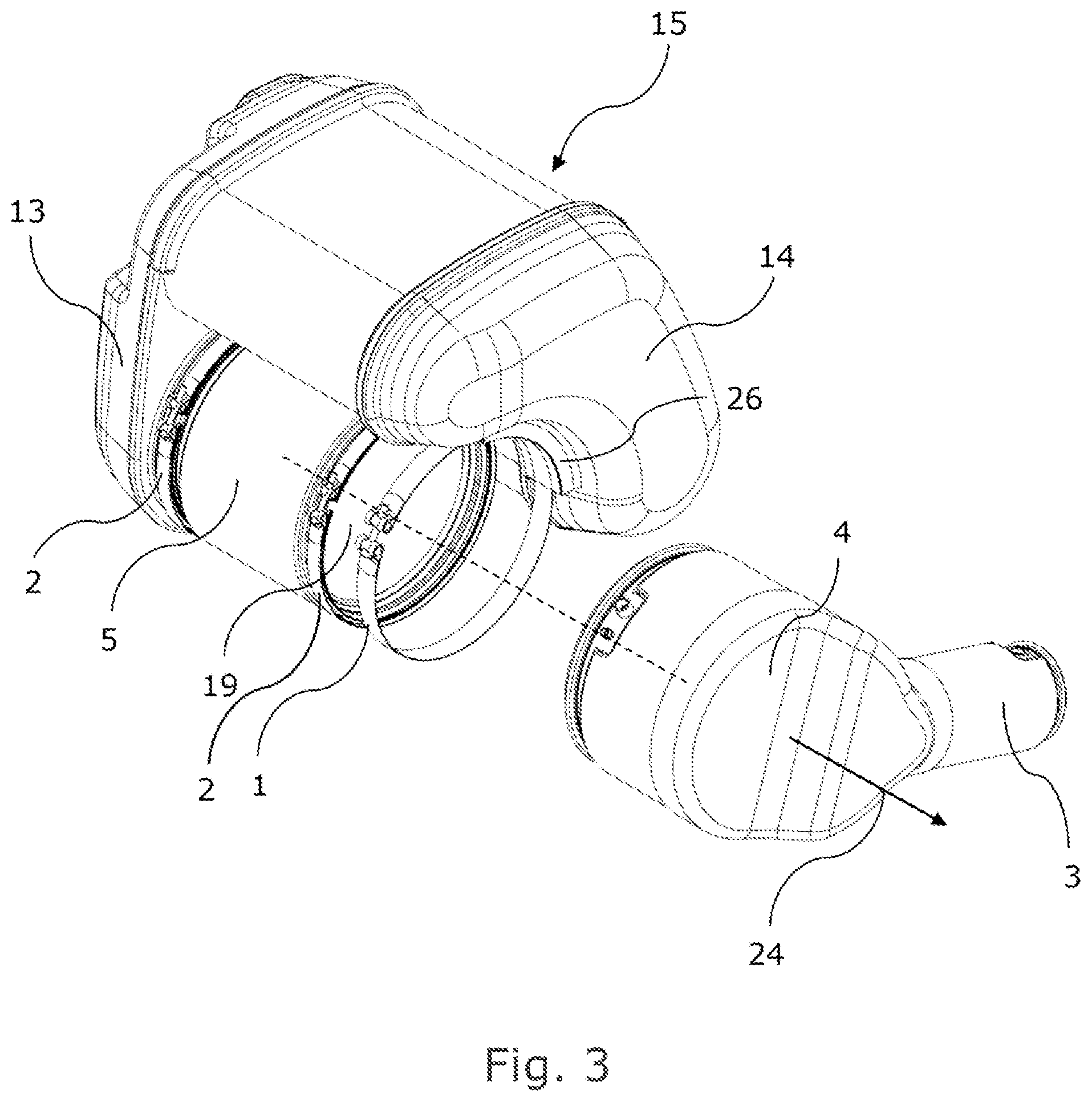 Patent US12104513 Figure 3 – Compact exhaust gas treatment system with serviceable filter