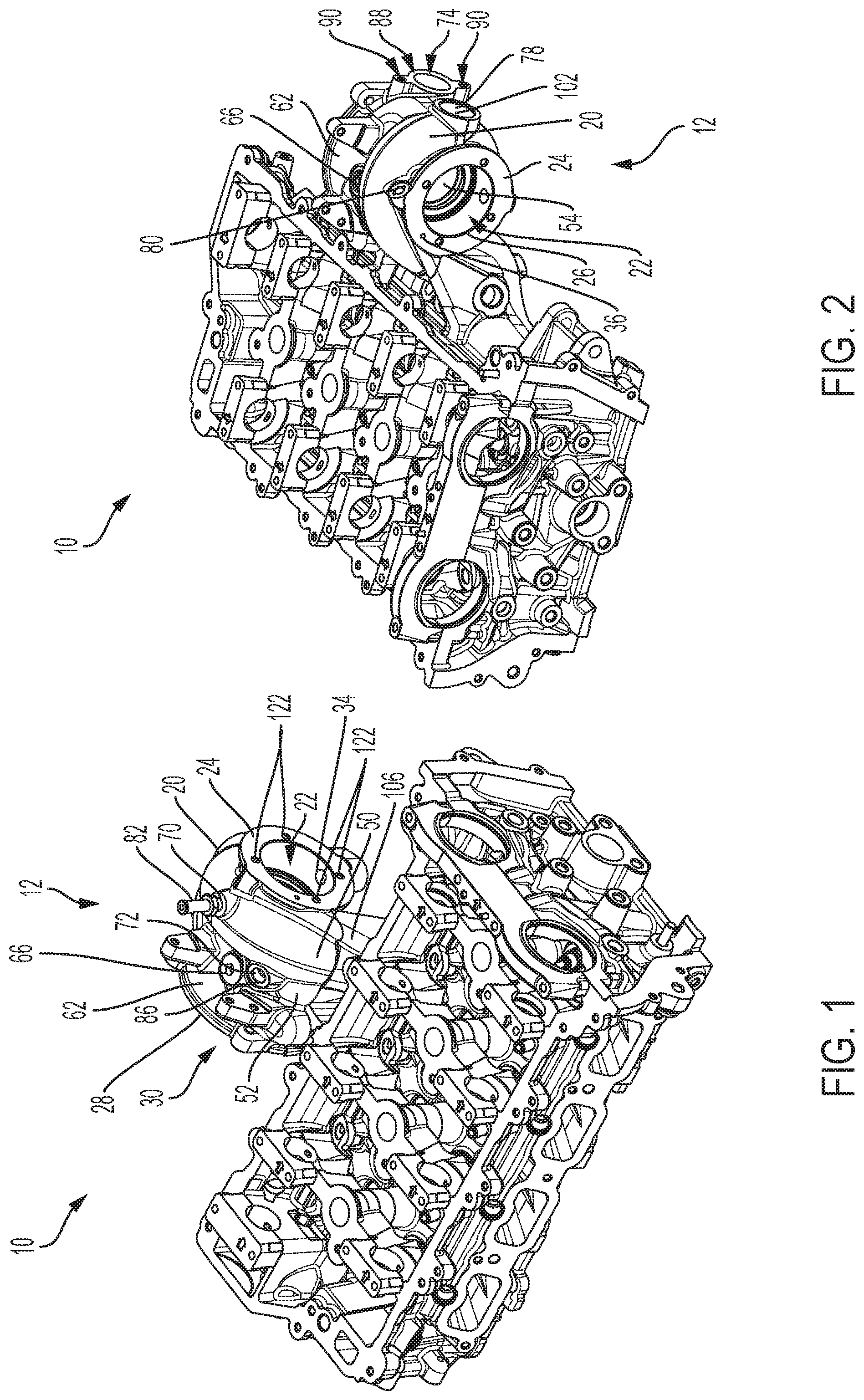 Patent US12104520 Figure 1 – Cylinder head with integrated turbocharger