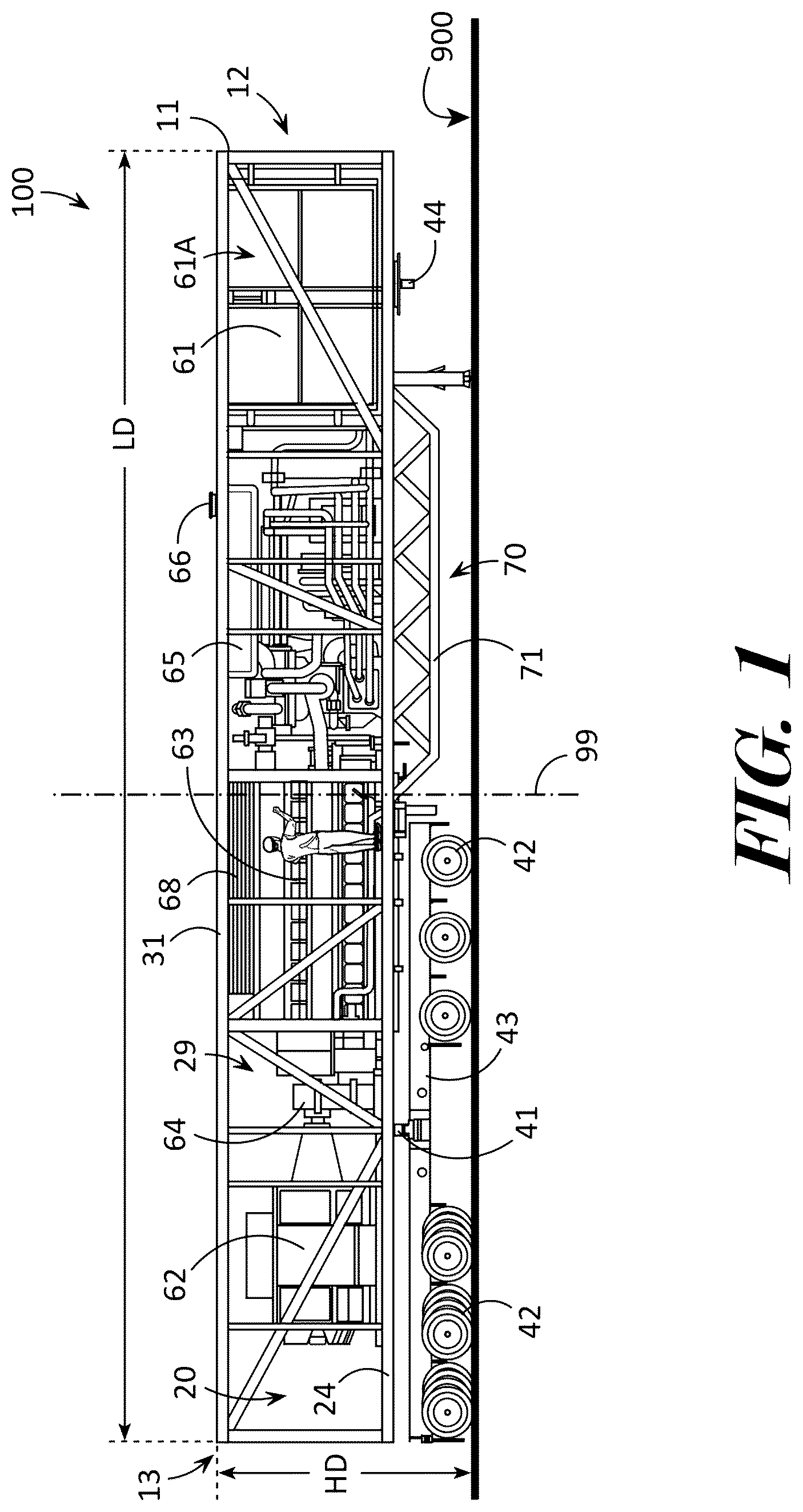 Patent US12104523 — High density mobile power unit and system — Figure 1