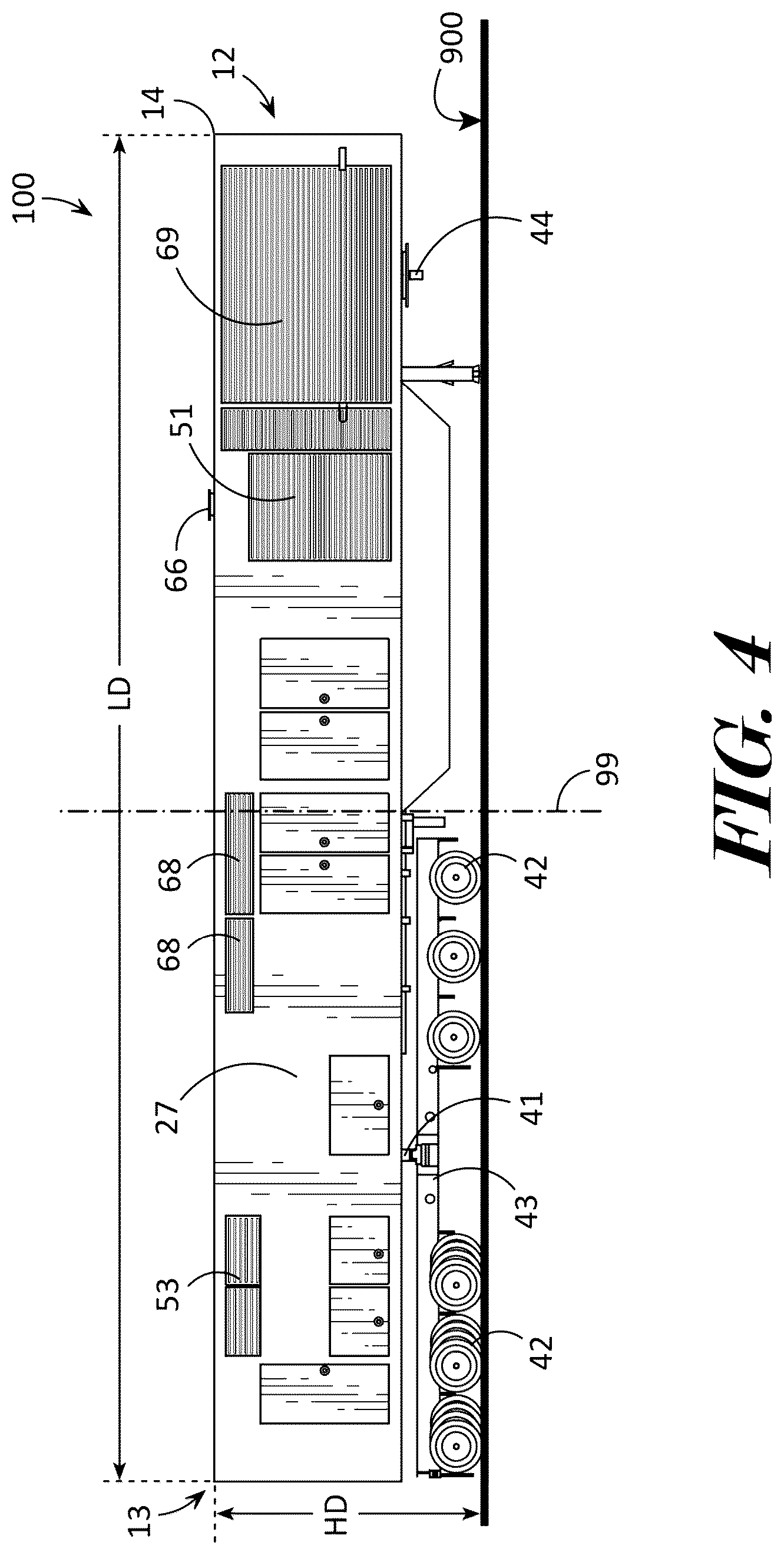 Patent US12104523 Figure 4 – High density mobile power unit and system