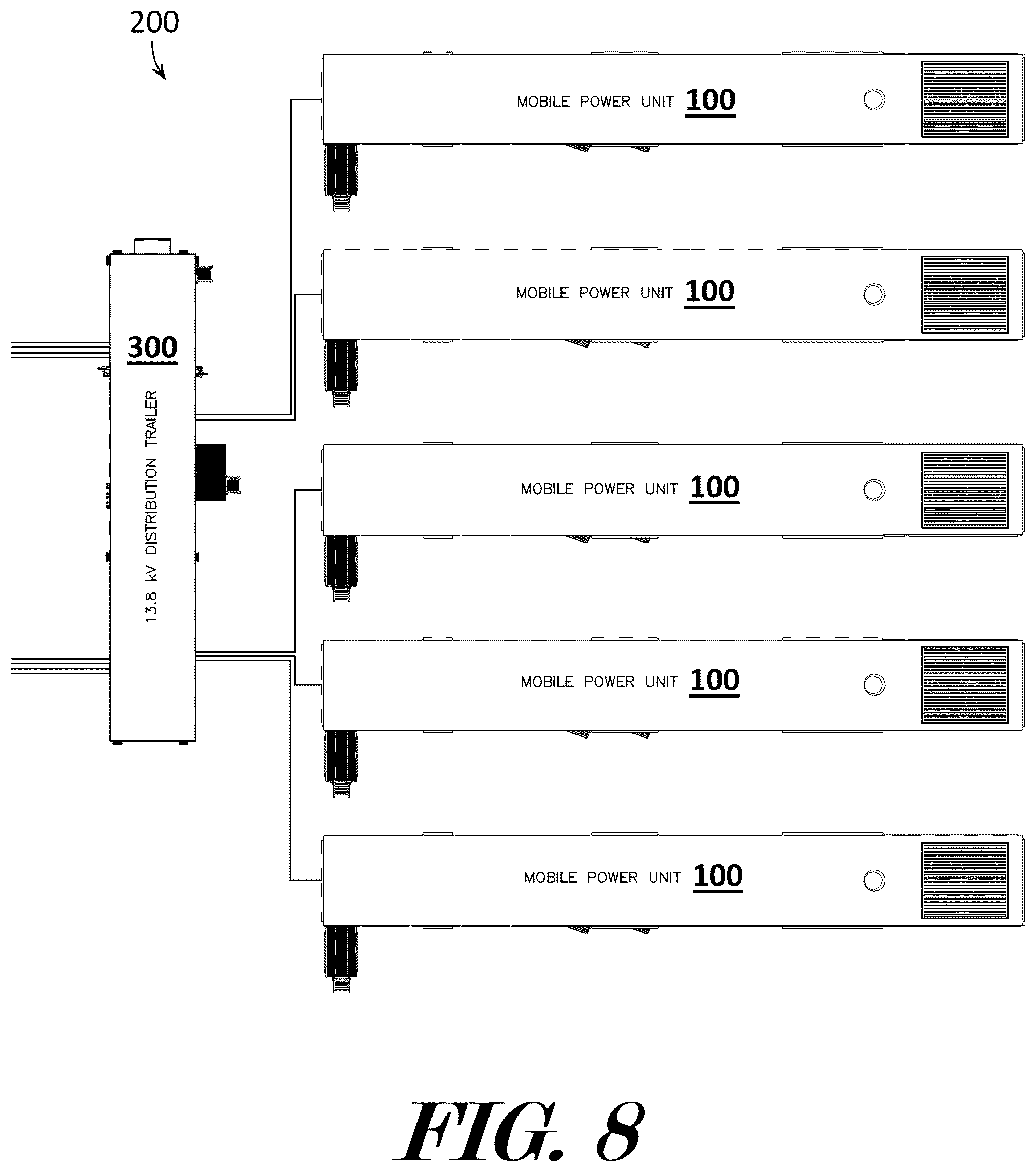Patent US12104523 Figure 8 – High density mobile power unit and system