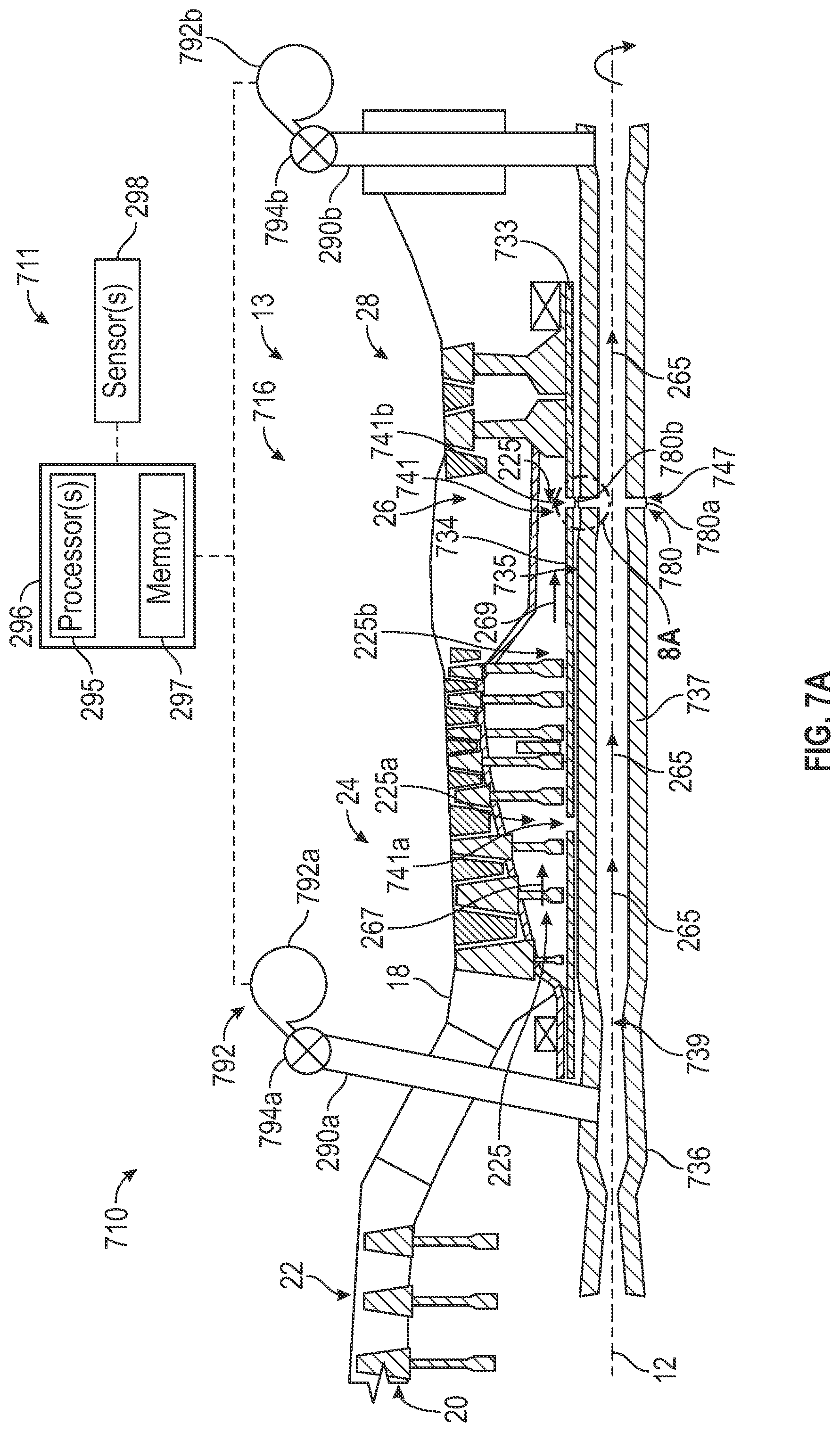 Patent US12104531 Figure 8 – Cooling system for a turbine engine